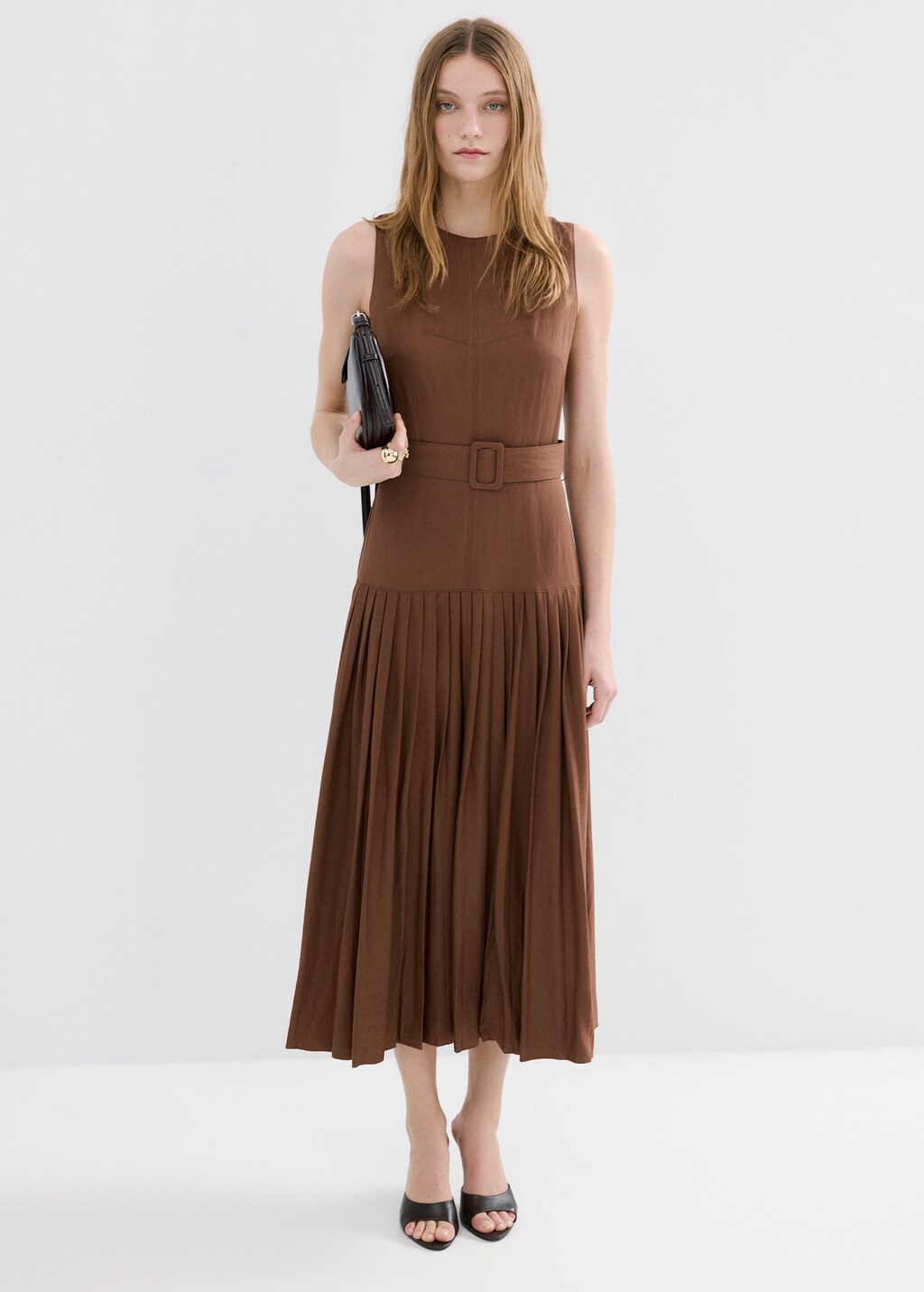 Pleated A-line dress