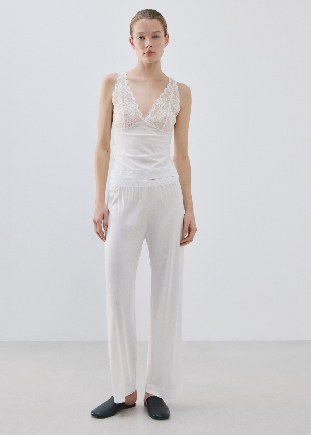 Basic long lyocell trousers - image 2