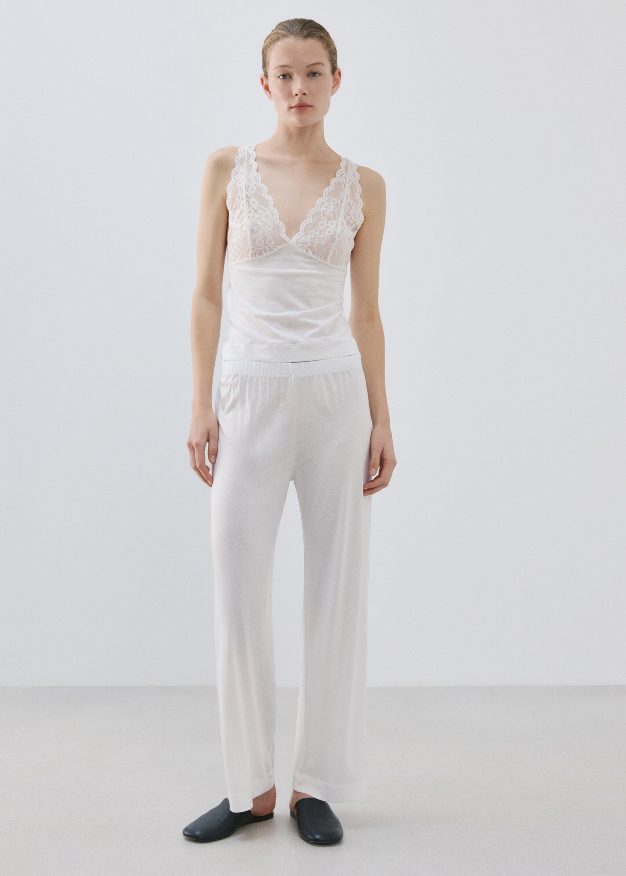 Pantalon basique en lyocell - Plan général, Blanc. Ref: 27043333-00.