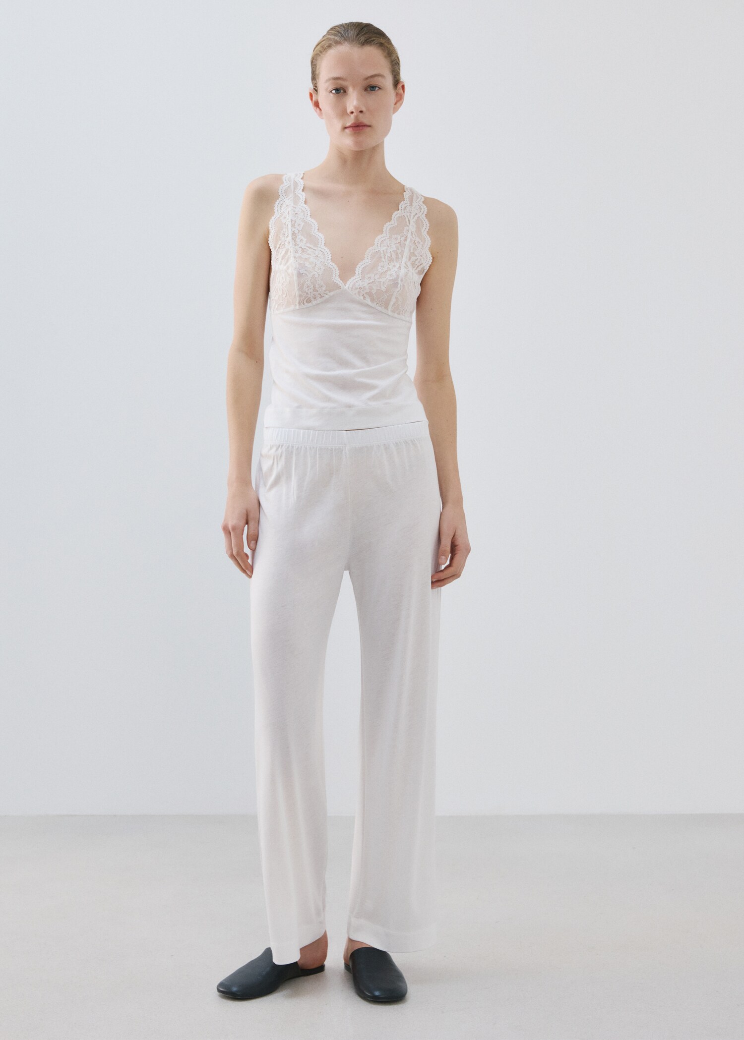 Basic long lyocell pants - General plane