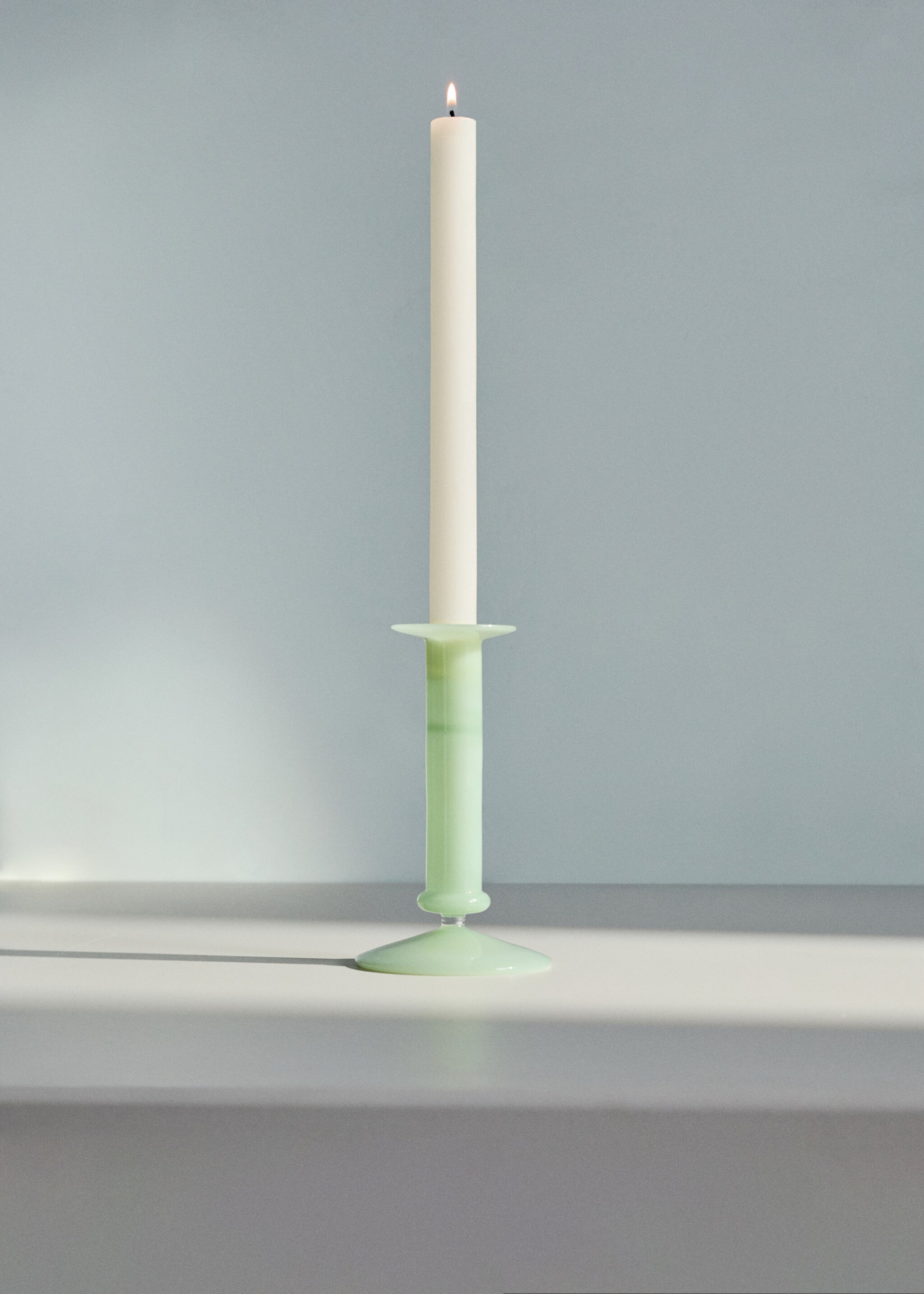 Large coloured borosilicate glass candelabra - General plane, Mint Green. Ref: 27043338-00.