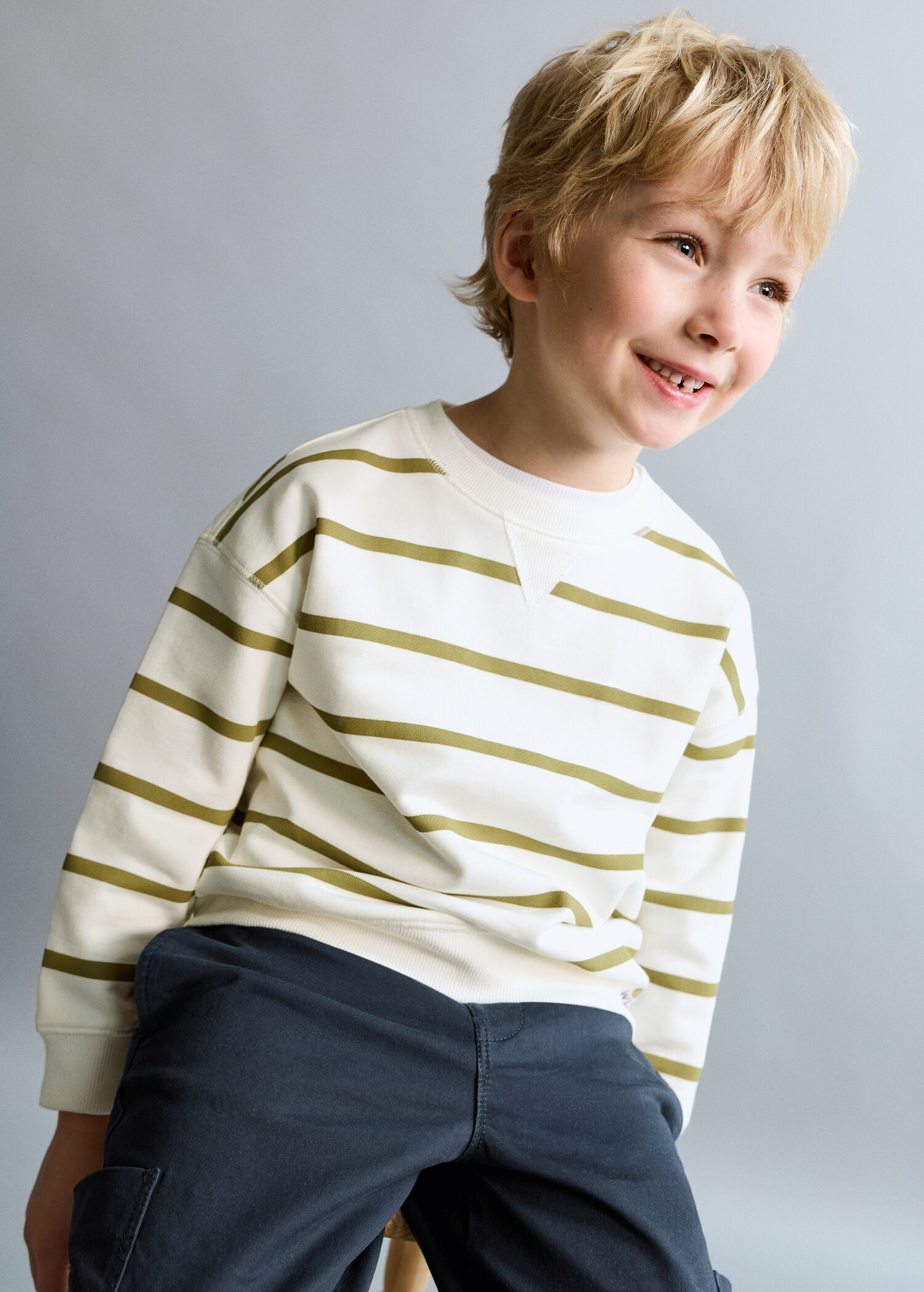 Striped cotton-blend sweatshirt - General plane