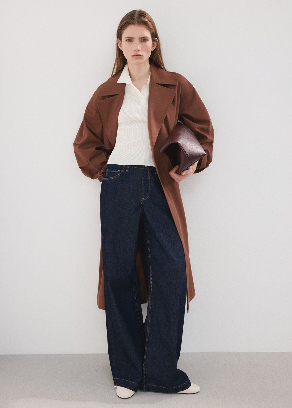 Mango Wide leg mid-rise jeans