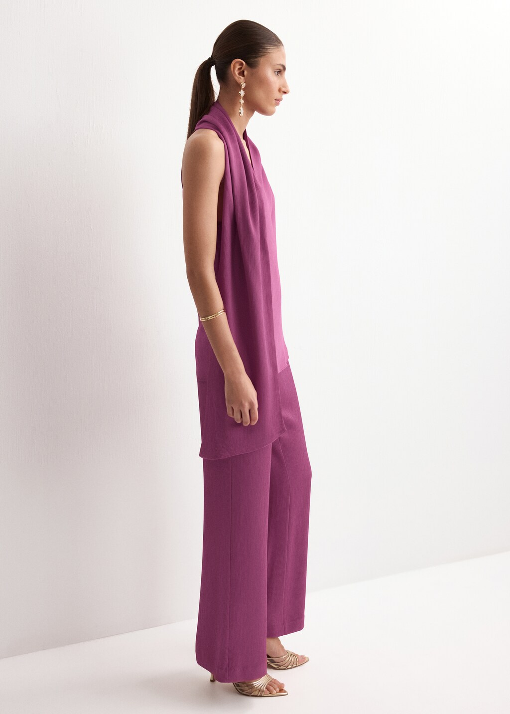 Satin straight-fit pants - image 2