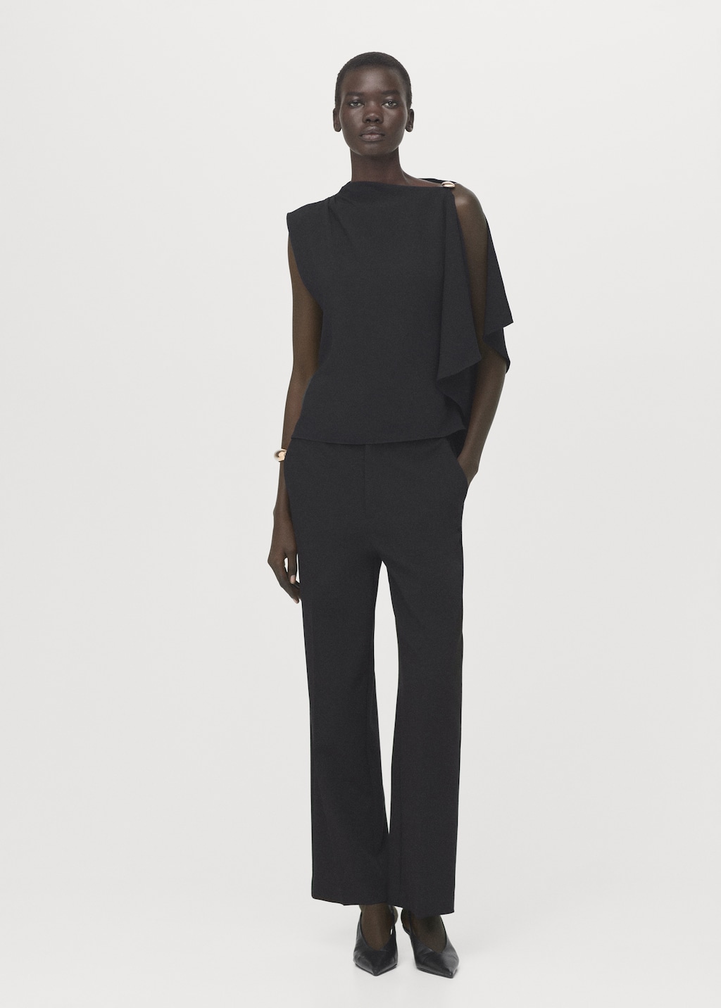 Blouse with asymmetrical neckline - image 2