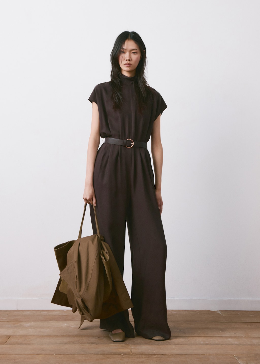 Lyocell jumpsuit with belt