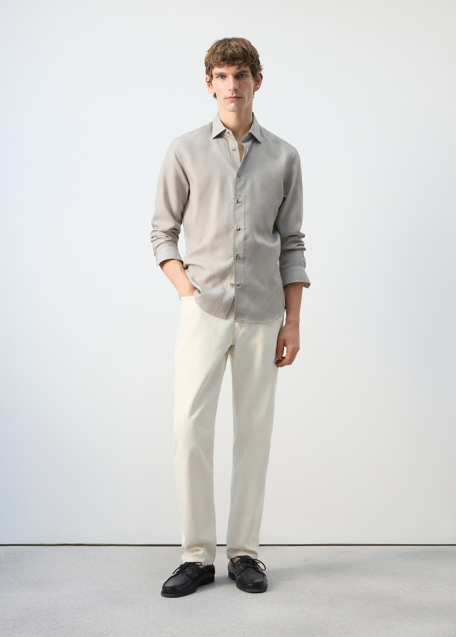 Chemise regular fit Lyocell rayures - Plan général