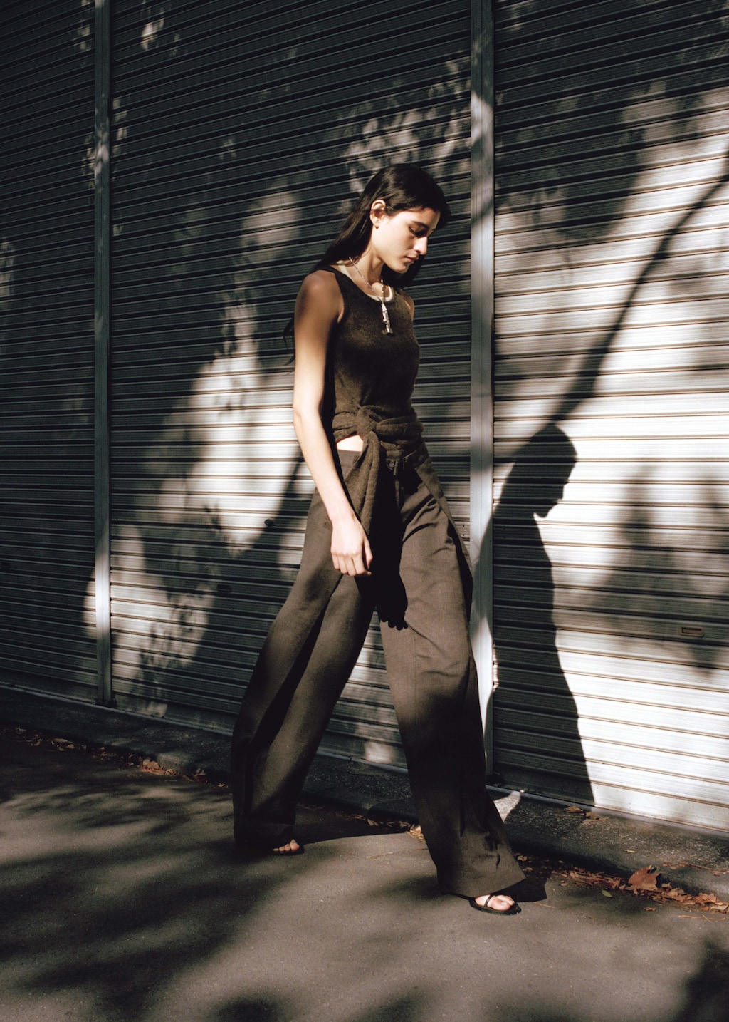 Asymmetrical semi-sheer alpaca top - image 2