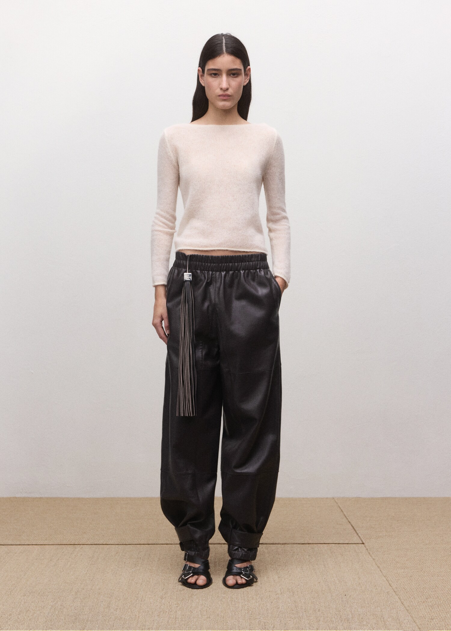 100% leather fringe keyring - General plane