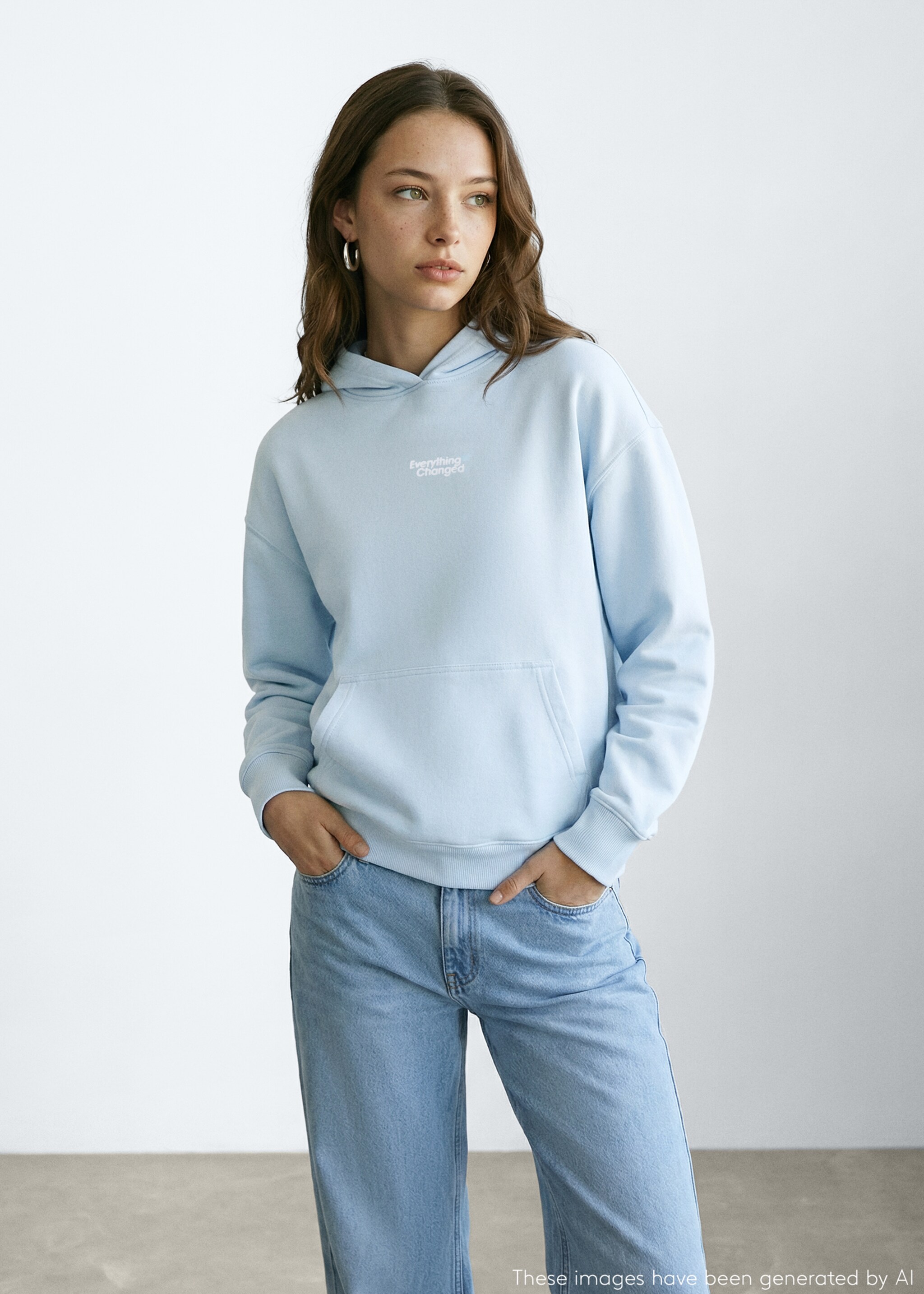 Hoodie cotton sweatshirt - General plane, Mint Green. Ref: 27044777-00.