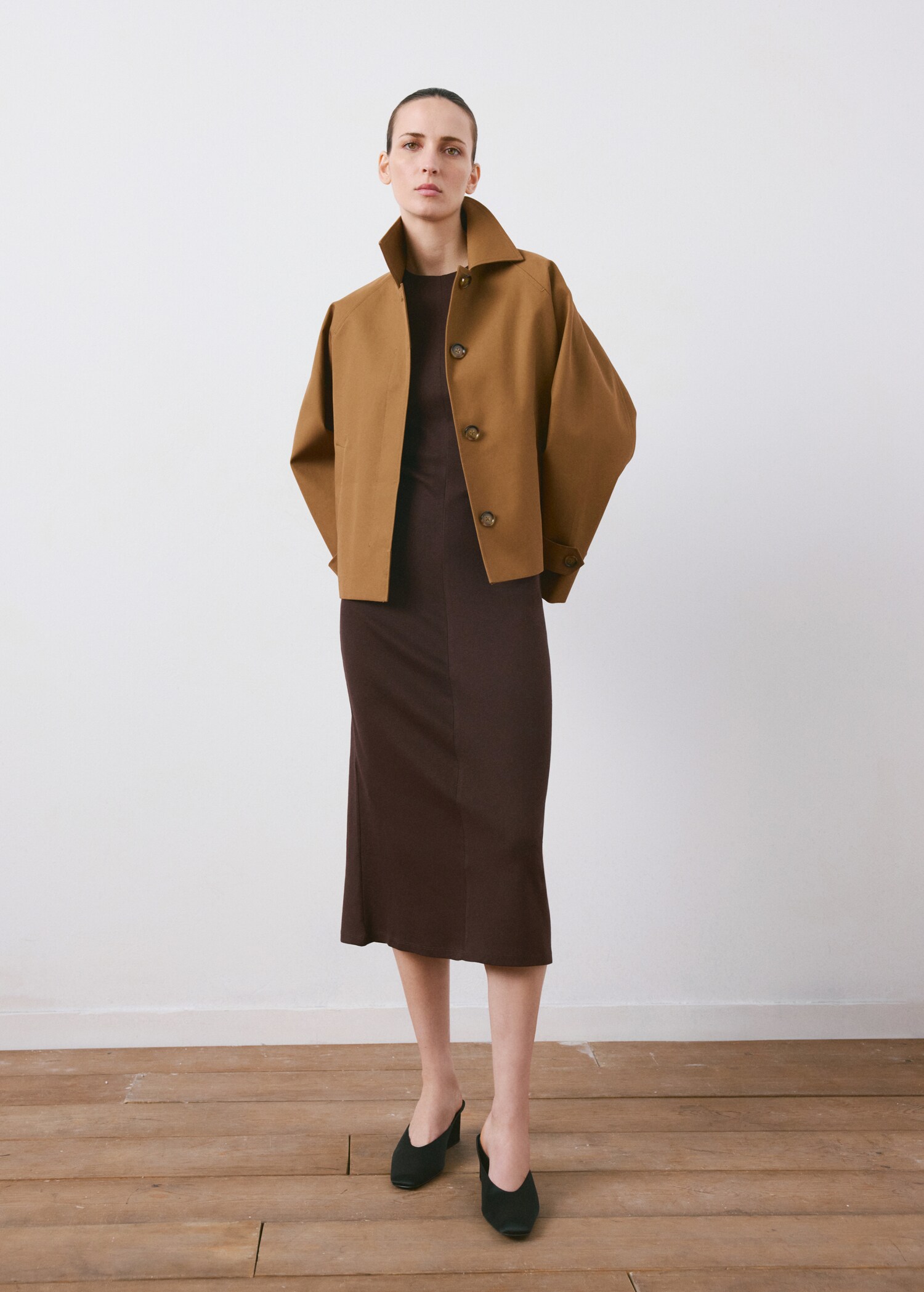 Midi-dress with draped detail - General plane