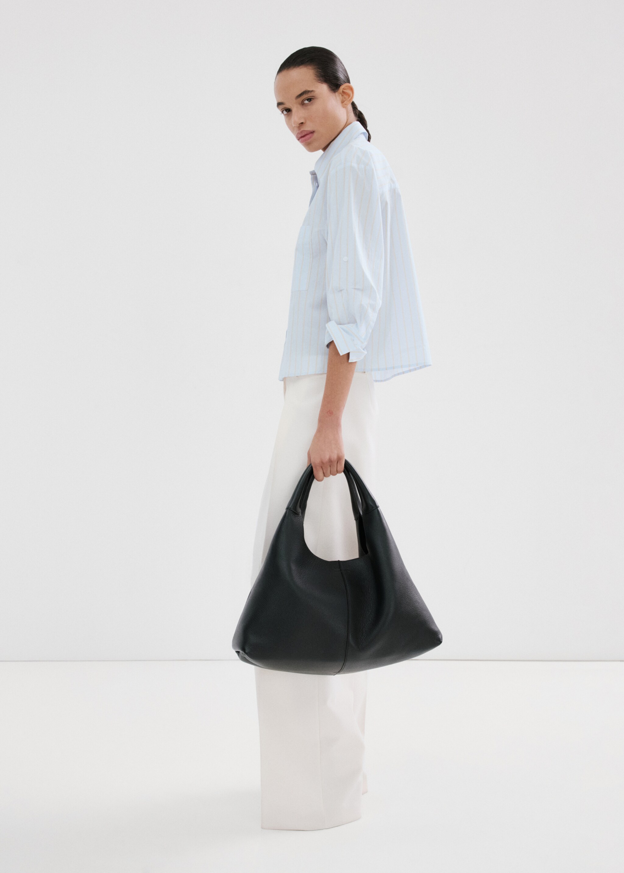 Camisa algodón rayas - Plano general, Azul celeste. Ref: 27045829-00.