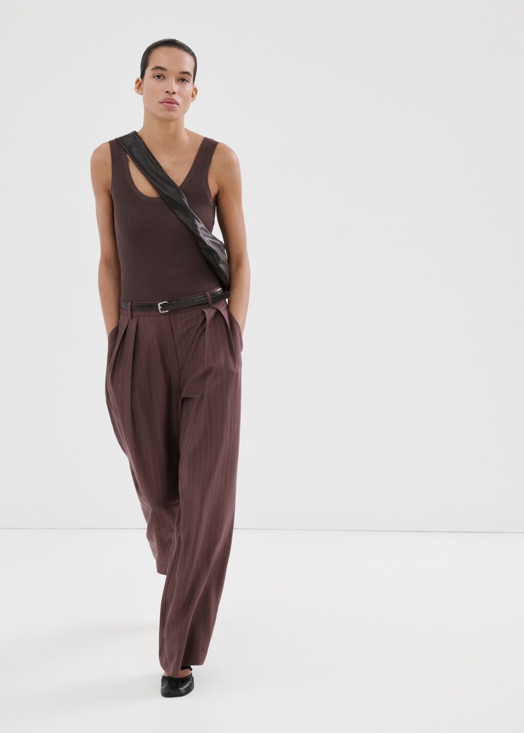 Pinstripe jumpsuit combination