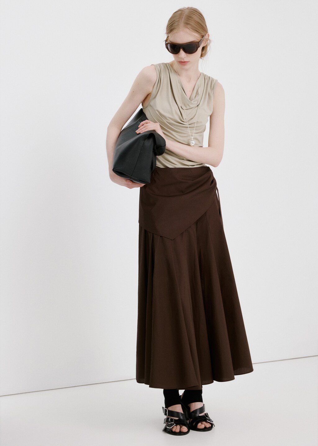 Draped fitted t-shirt