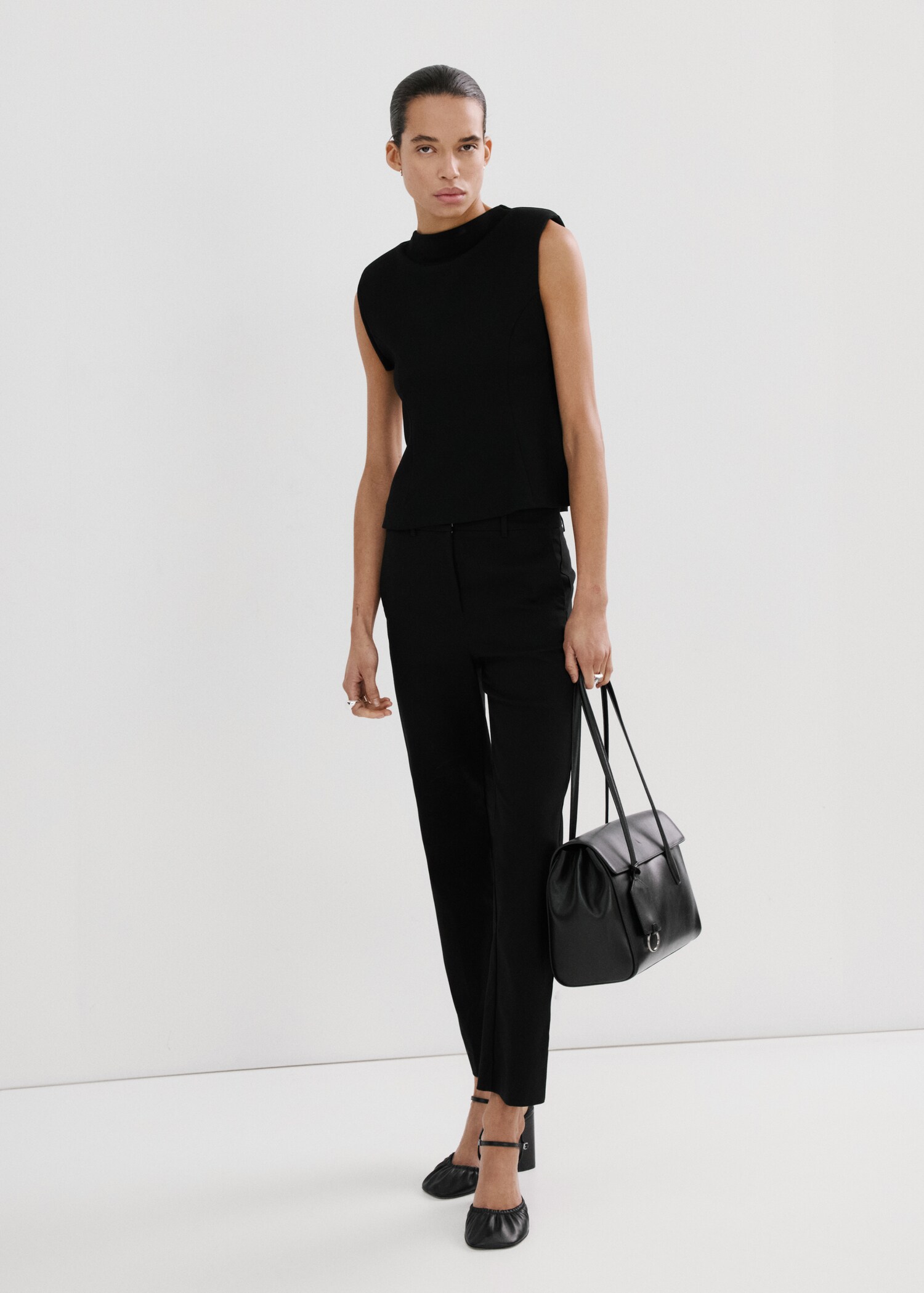 Peplum shoulder pad T-shirt - General plane