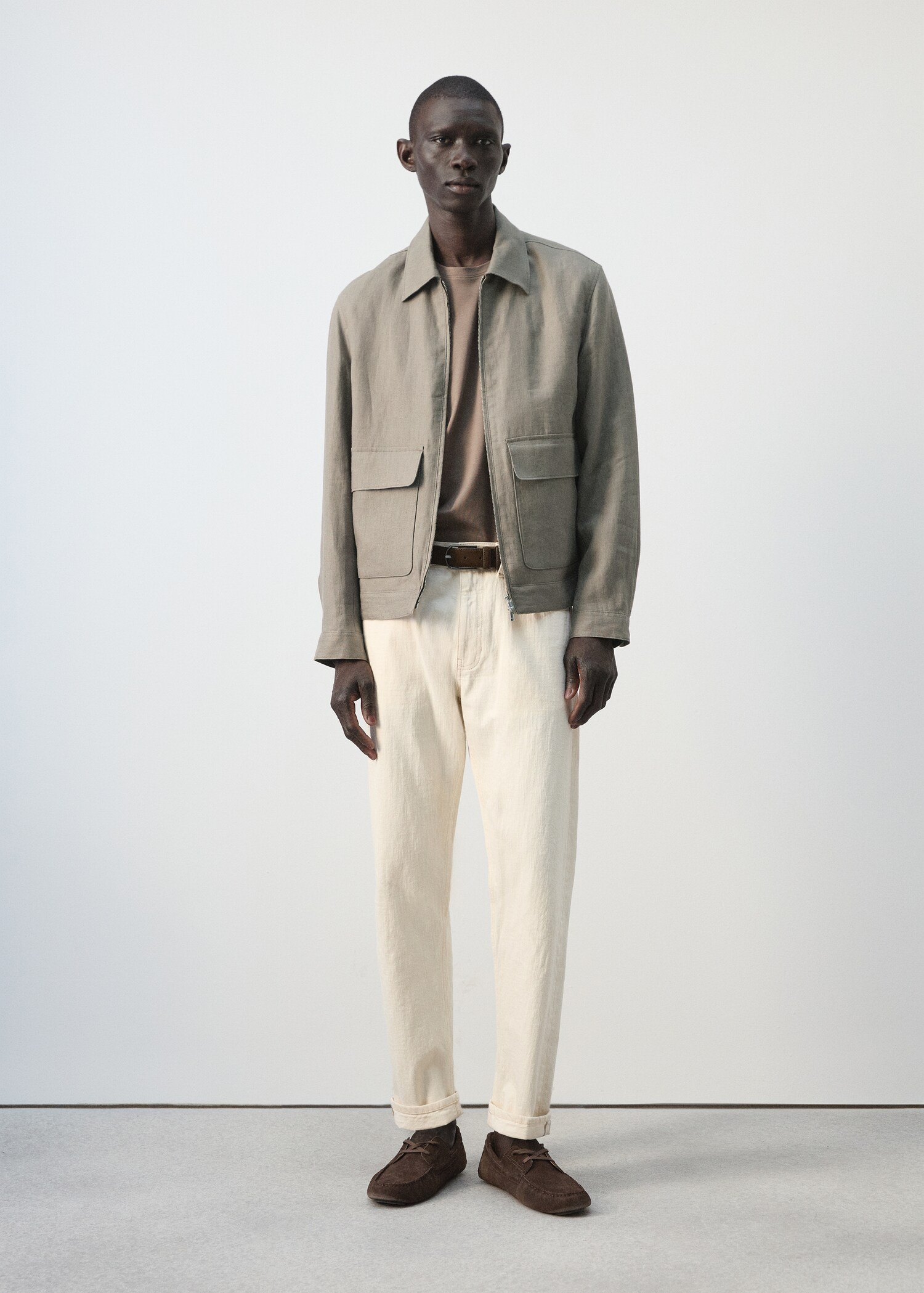 100% linen jacket with pockets - General plane