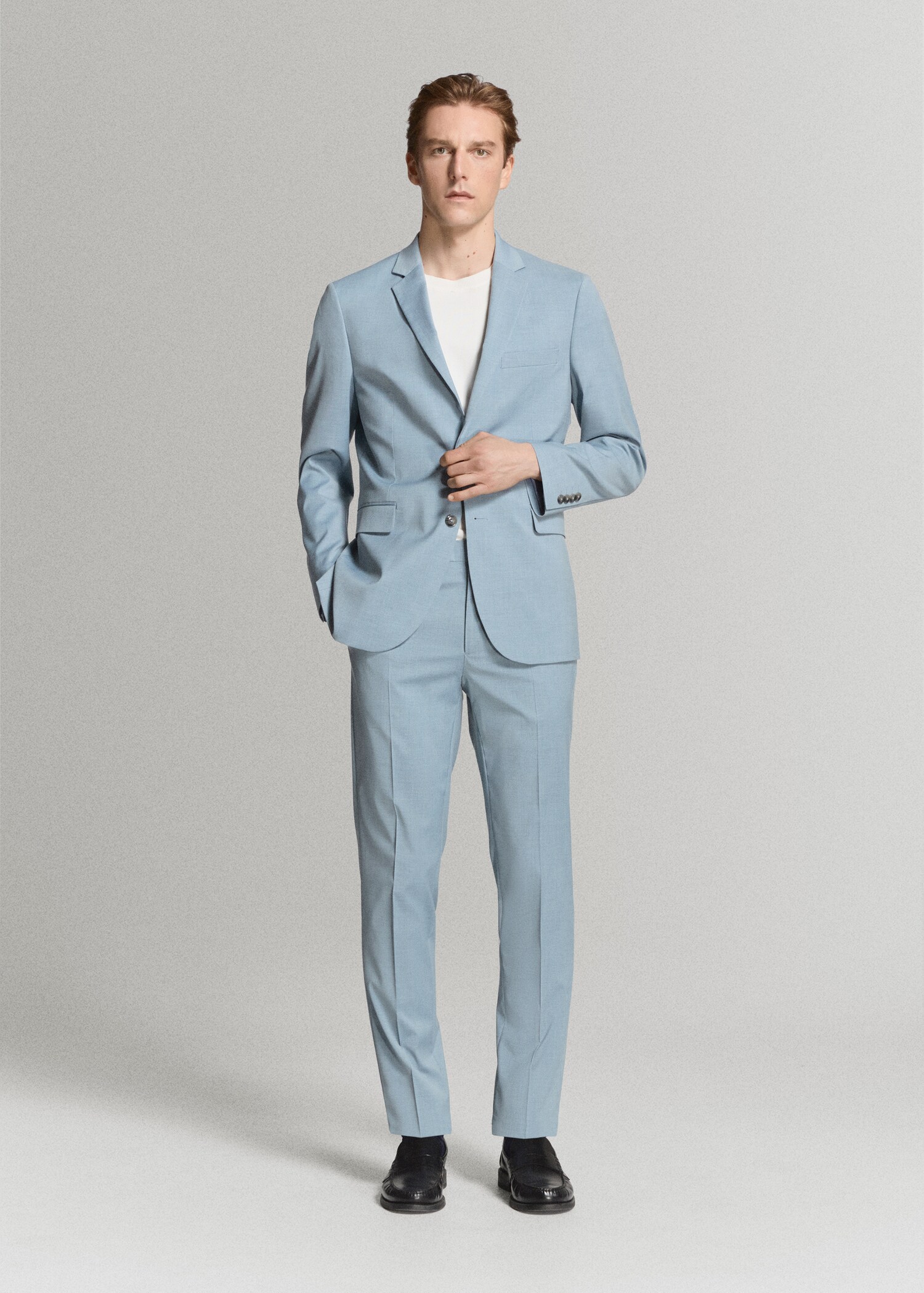 بليزر بدلة سليم فيت بقماش مرن - رؤية عامة