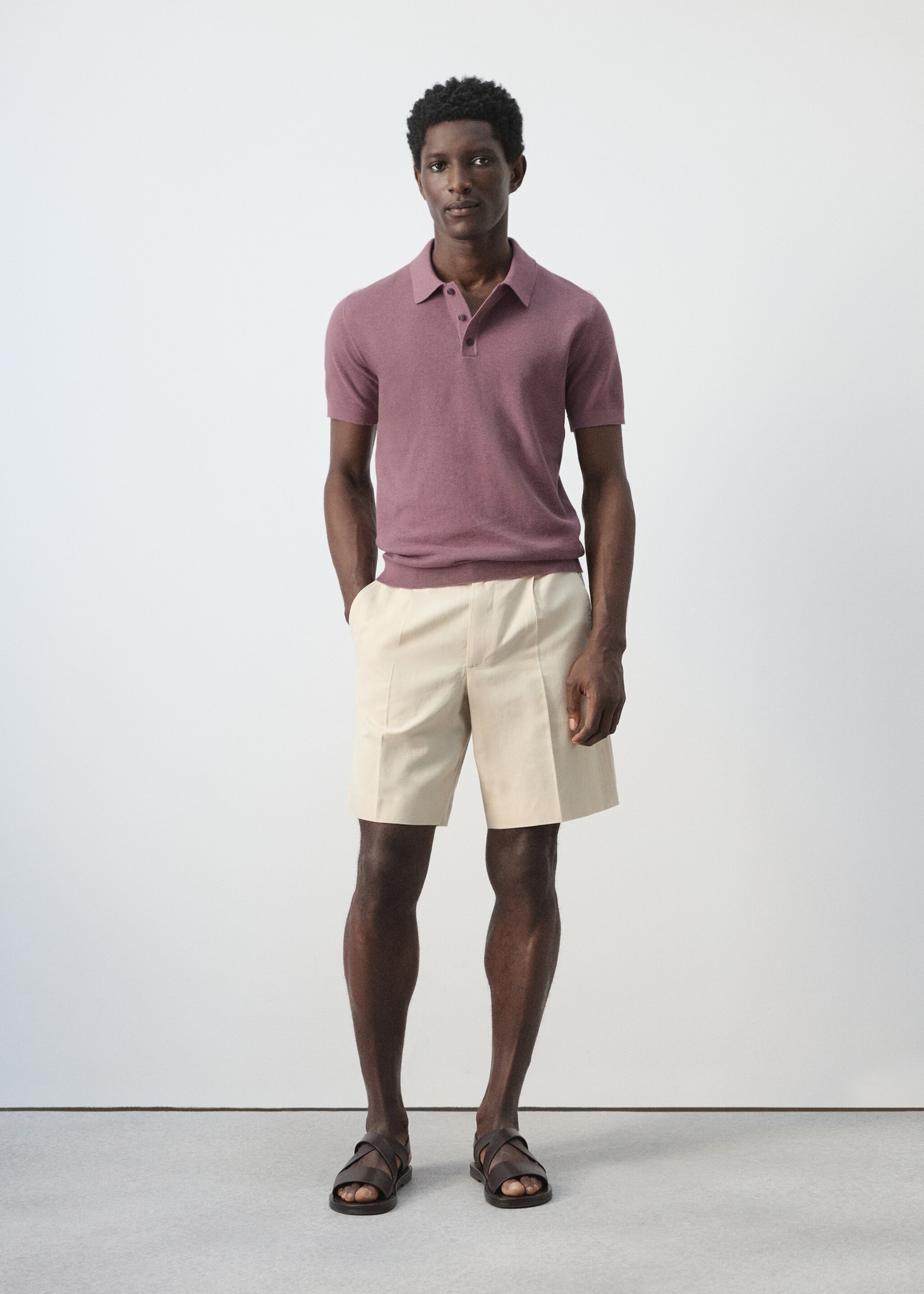 Polo punto fino microestructura - Plano general, Ciruela. Ref: 27045944-00.