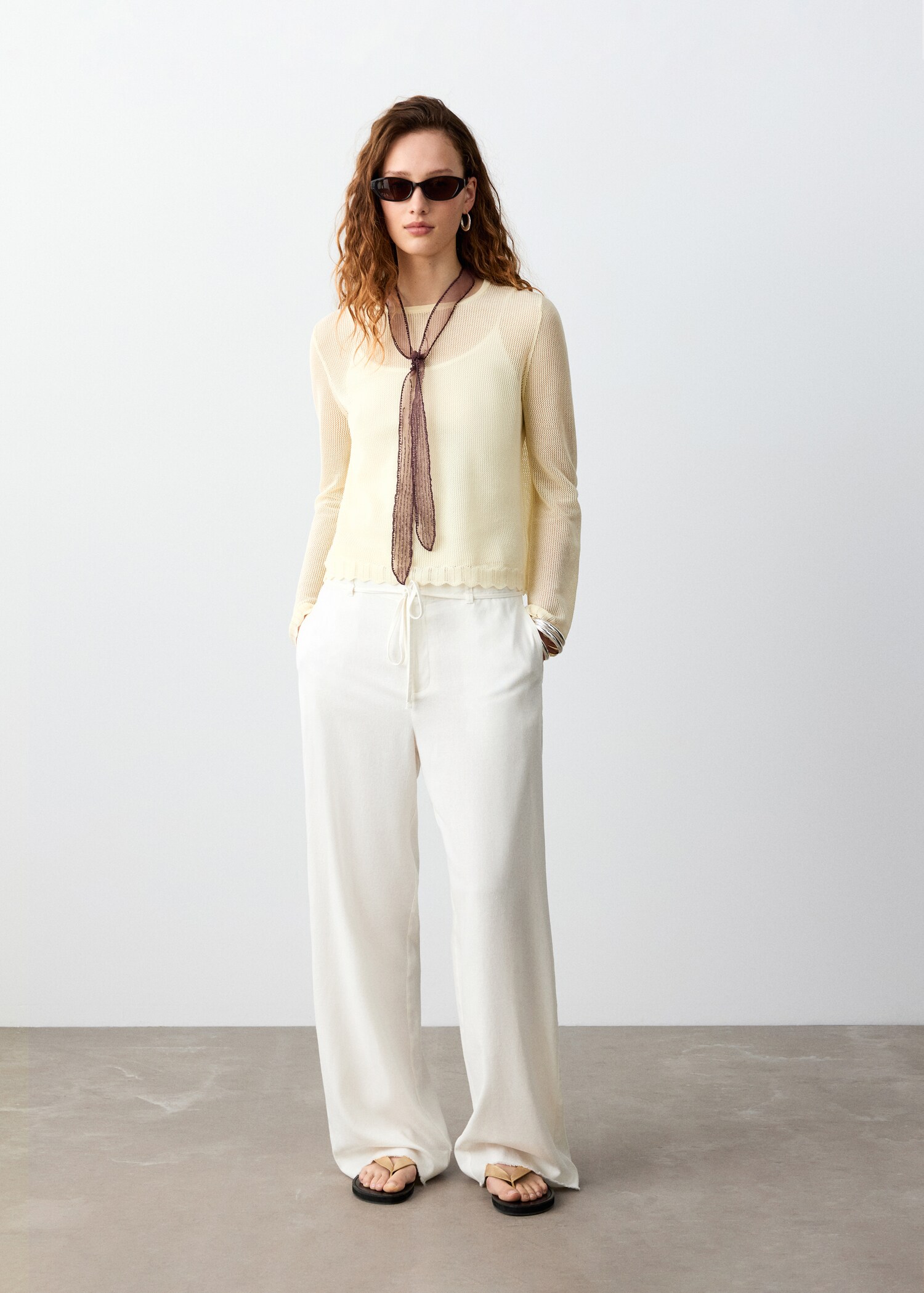 Pantalon lin nœud - Plan général