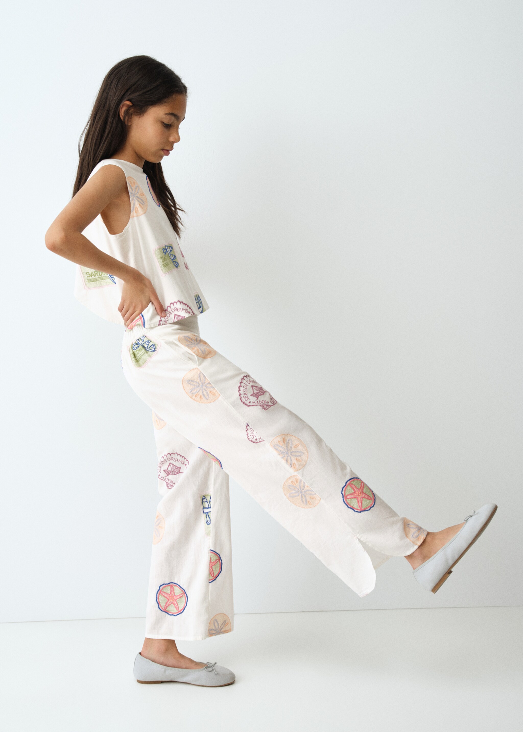 Embroidered details blouse - General plane, White. Ref: 27046732-00.