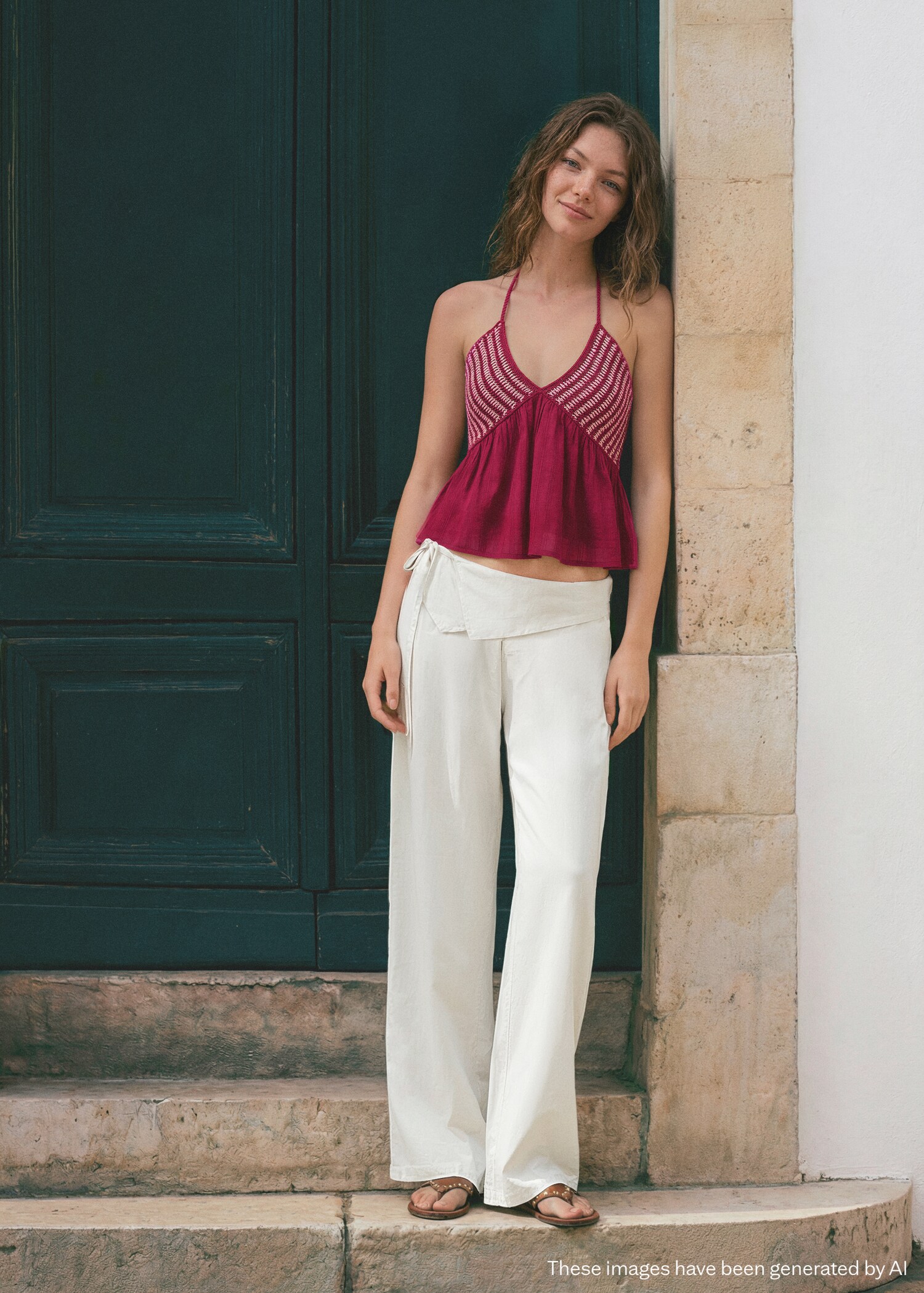 Two-tone crochet top - General plane