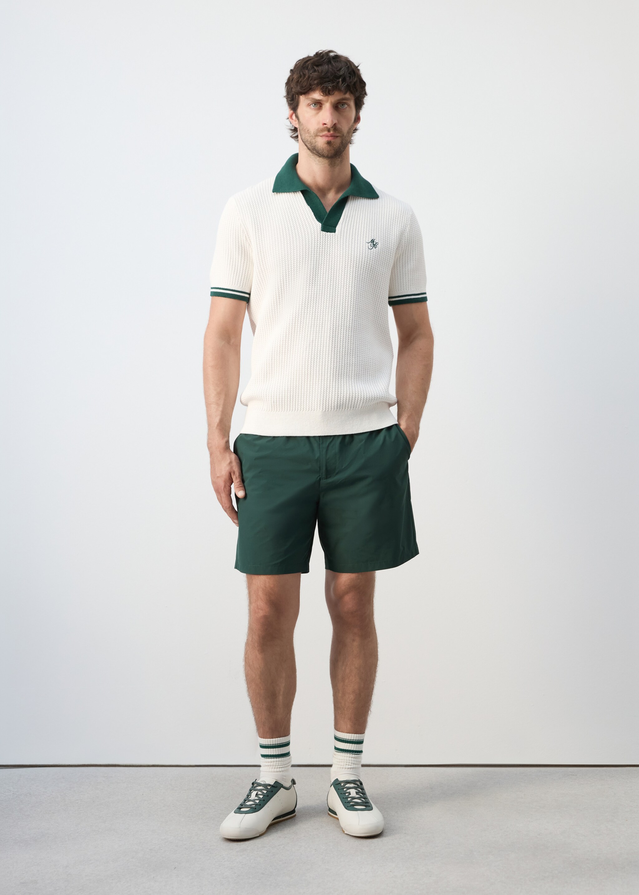 قميص بولو قطني منتظم من القطن - رؤية عامة, سكري. Ref: 27047790-00.