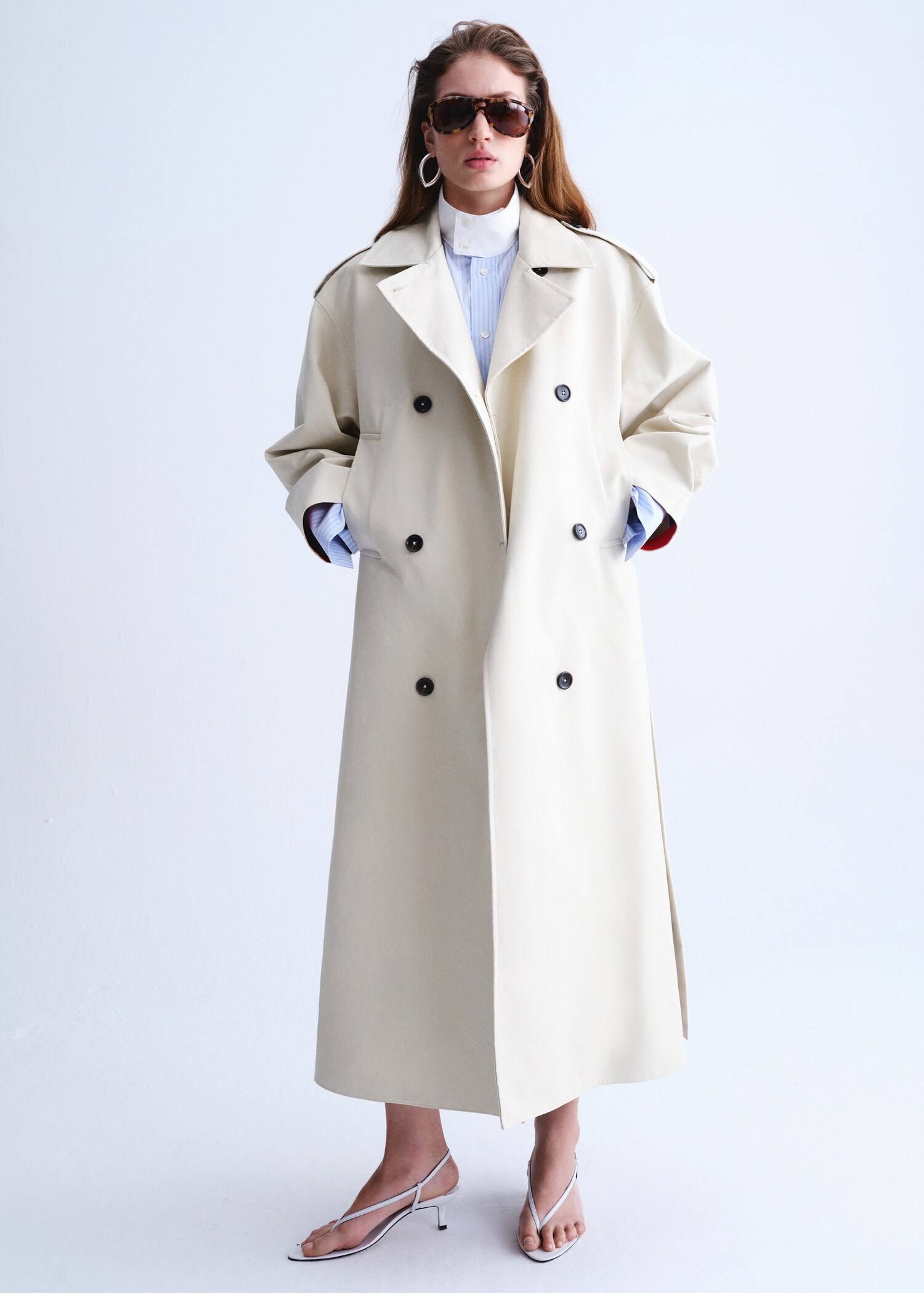 Poplin funnel neck shirt - General plane