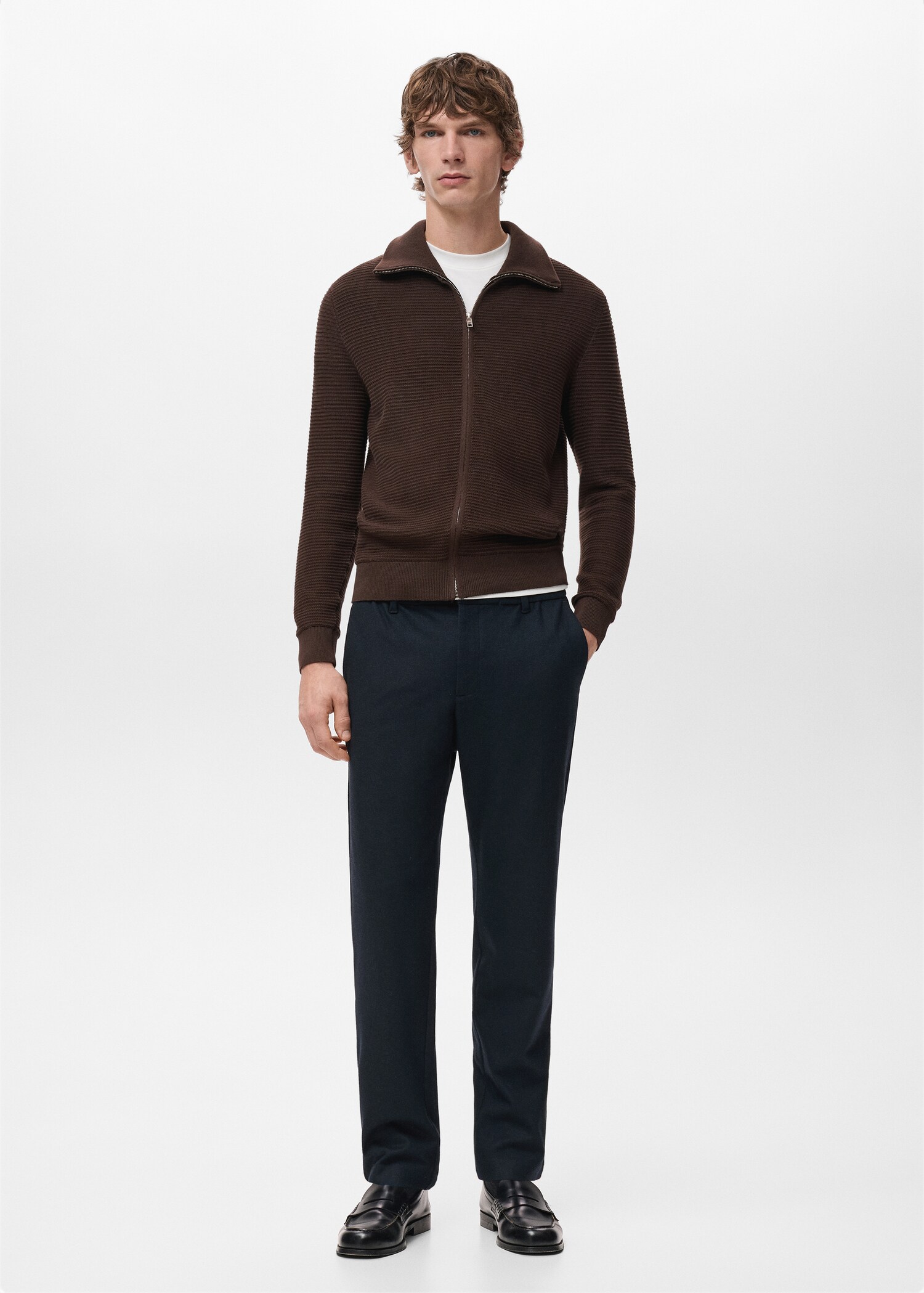 Slim-fit flannel trousers - General plane