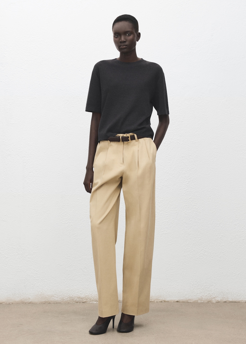 Mango Short-sleeved wool sweater