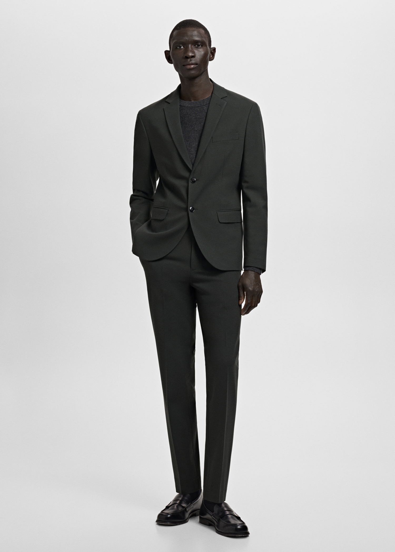 Super slim-fit blazer van stretchstof - Overzichtstekening