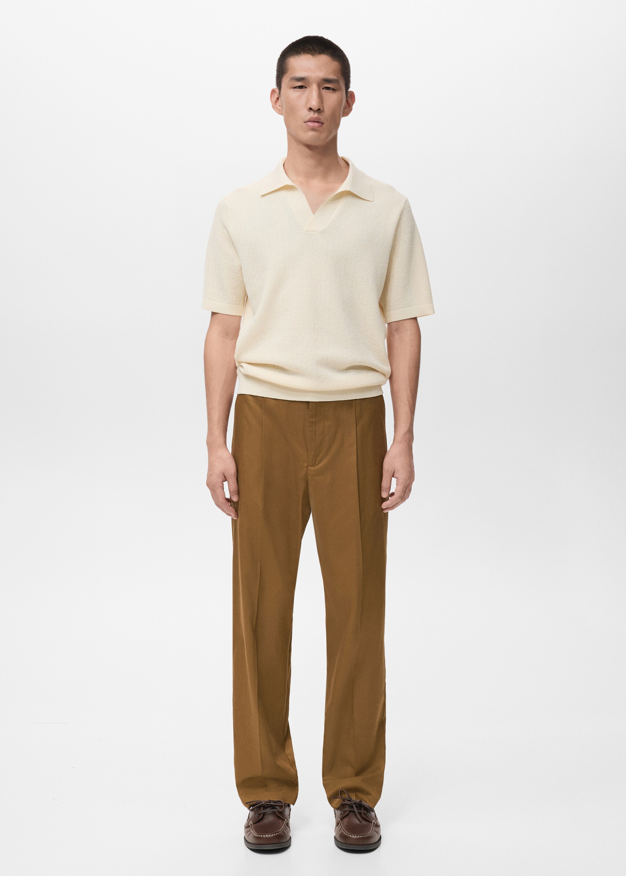 Polo punto manga corta - Plano general, Crudo. Ref: 27051234-00.