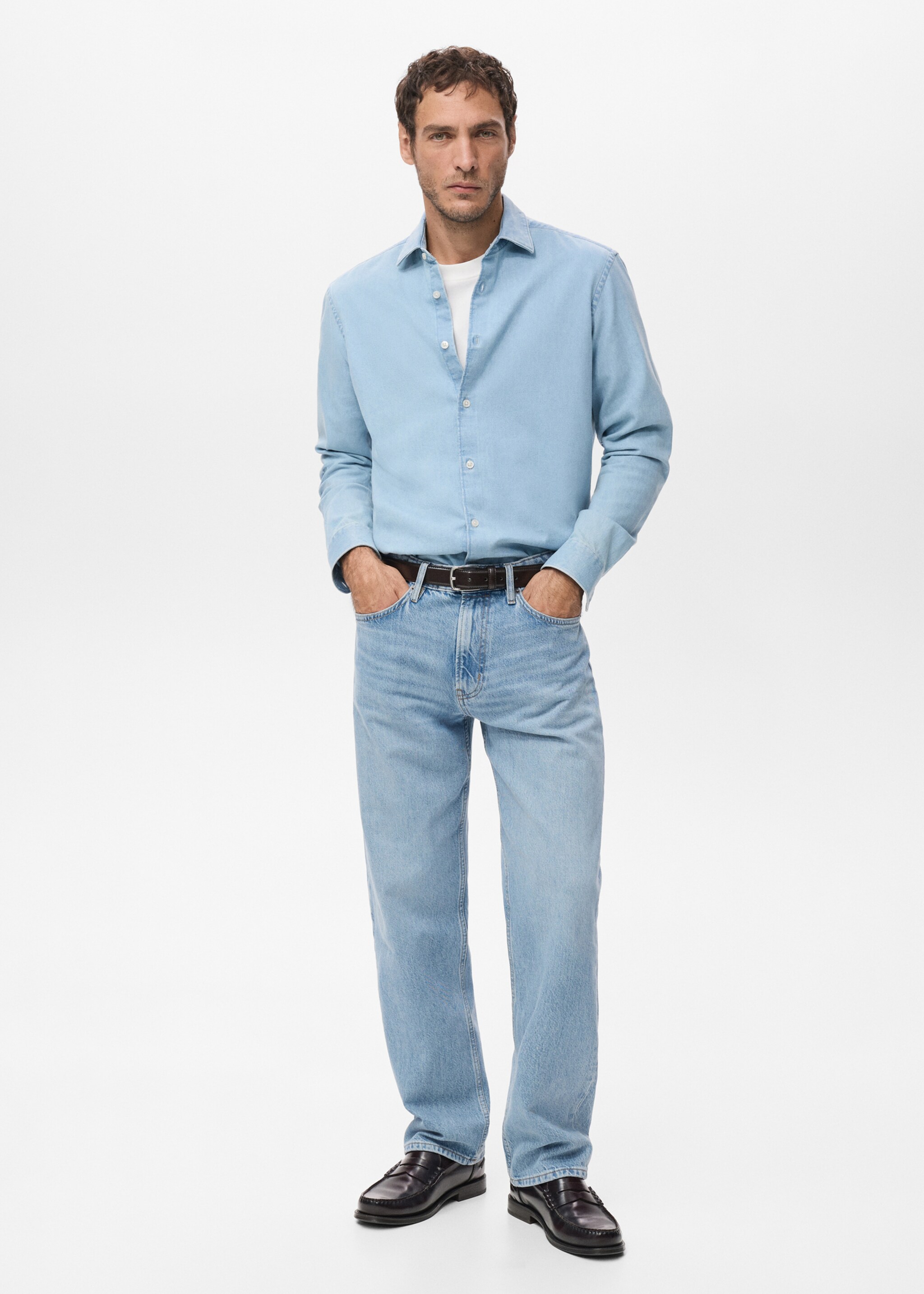 Jeans Moby straight fit lavado claro - Plano general, Azul claro. Ref: 27051248-00.