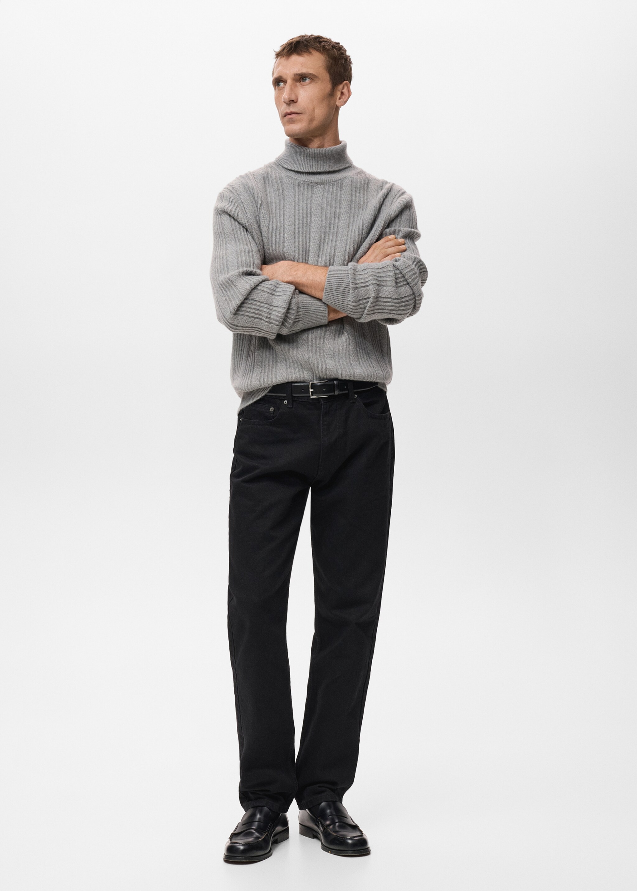 Structured turtleneck sweater - General plane, Grey. Ref: 27051251-00.