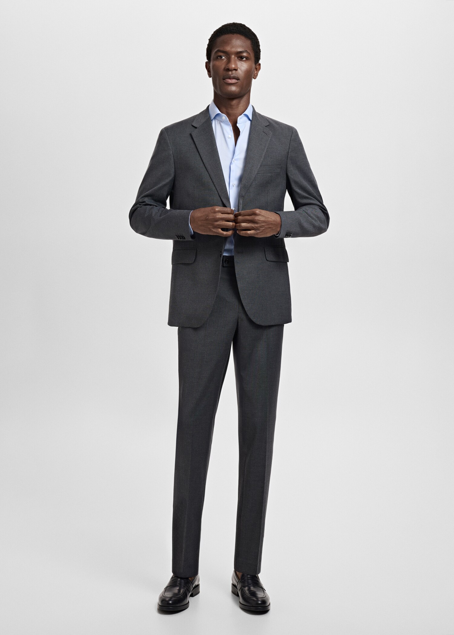 Slim fit structured suit shirt - General plane