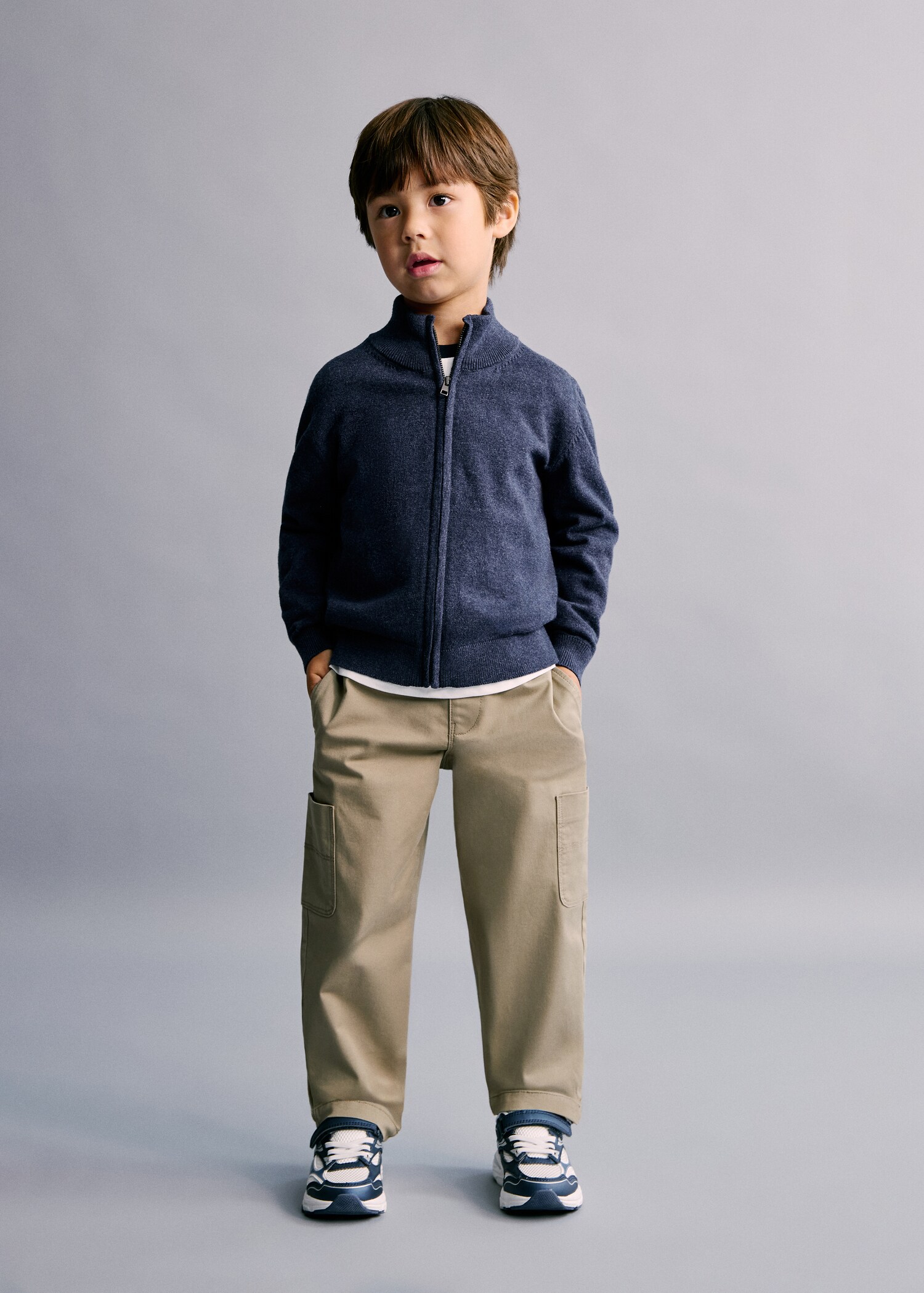 Gebreid vest met rits - Overzichtstekening