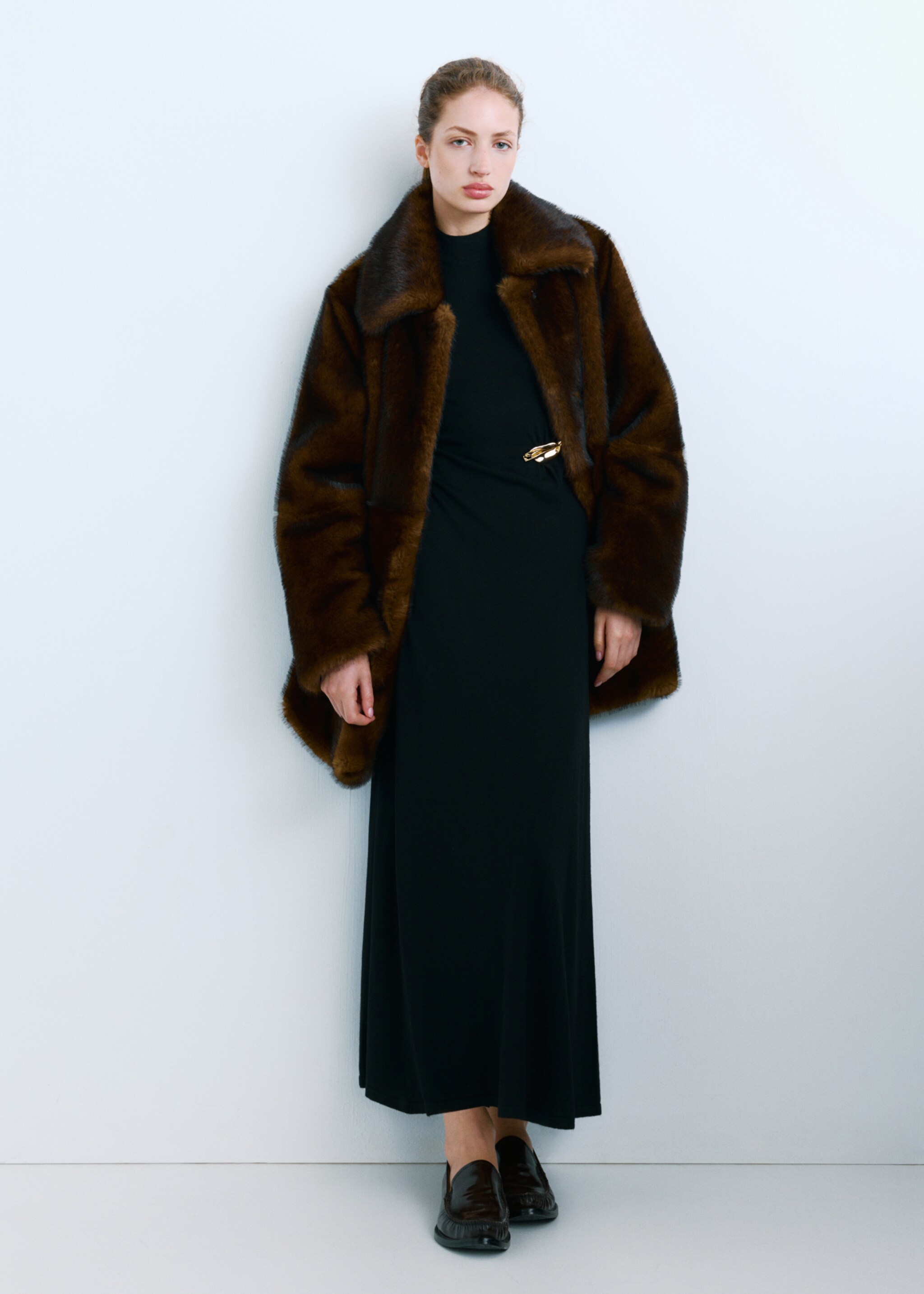 Knitted dress with metal detail - General plane, Black. Ref: 27051266-00.