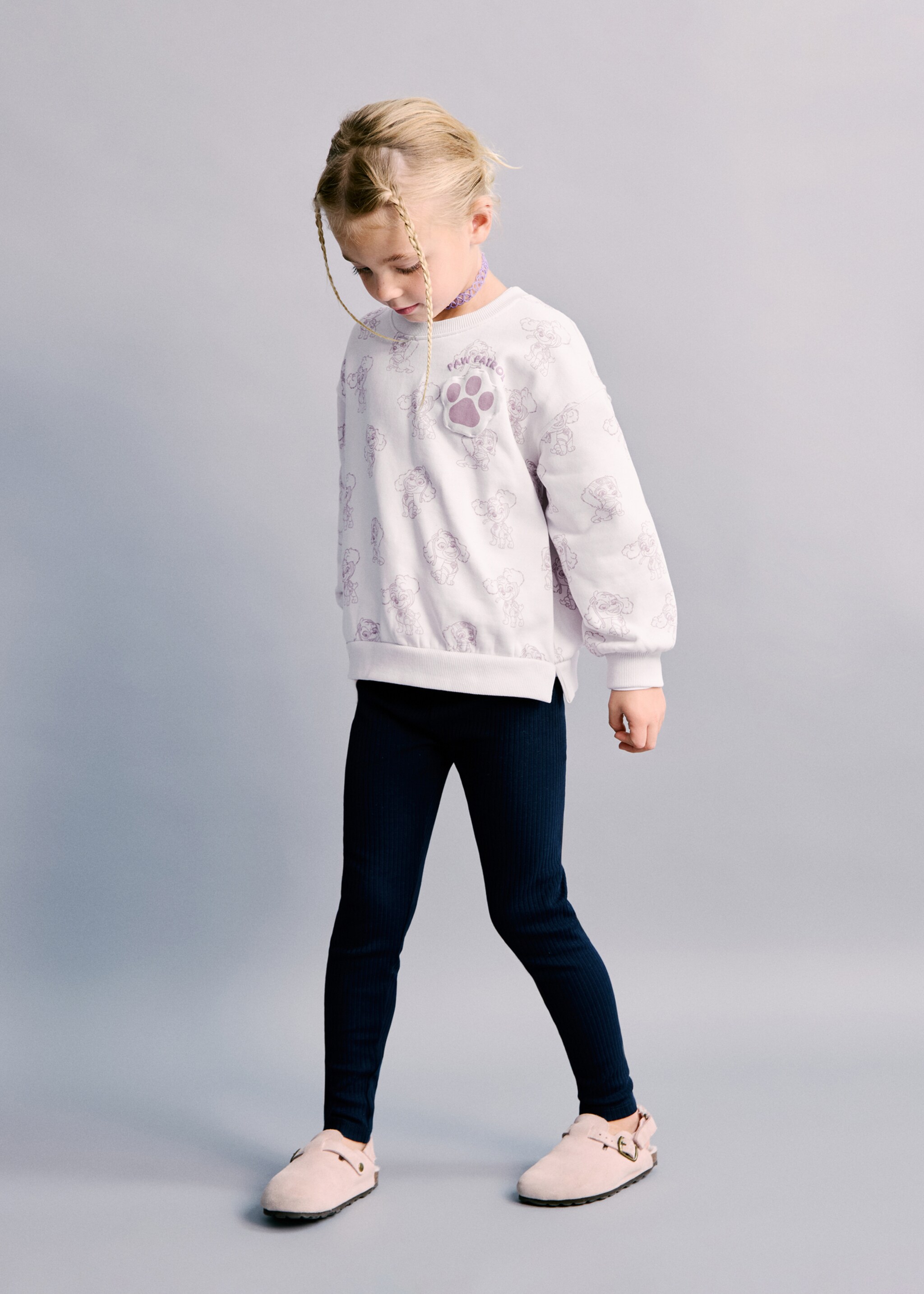 Cotton ribbed leggings - General plane, Navy. Ref: 27051269-00.