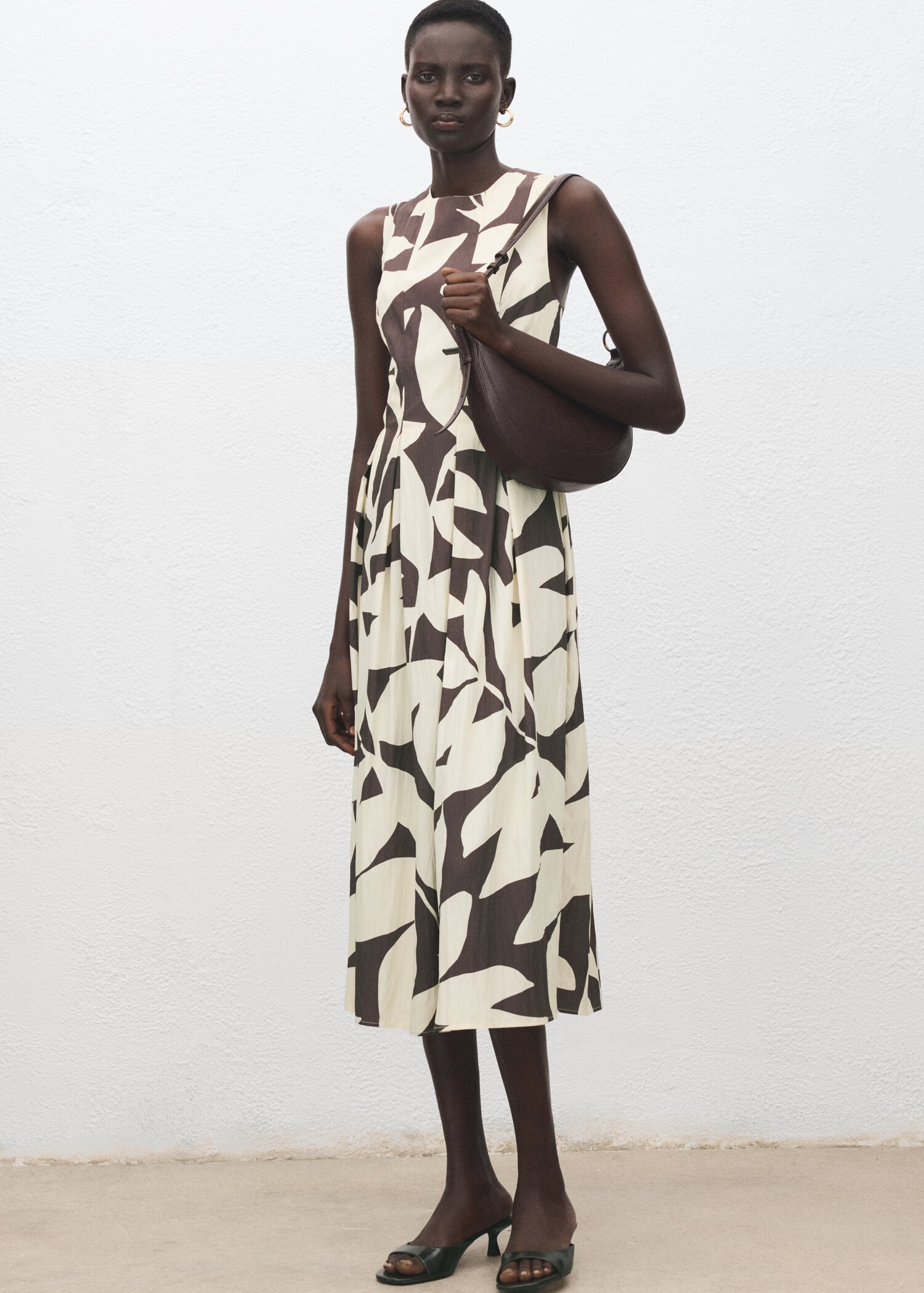 Floral-print flared dress - General plane