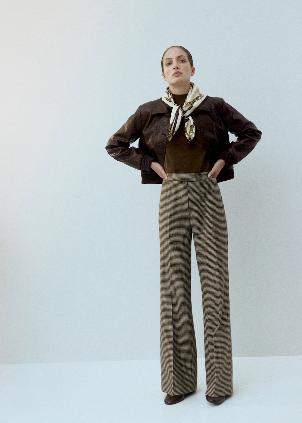 Houndstooth wool-blend trousers - image 2