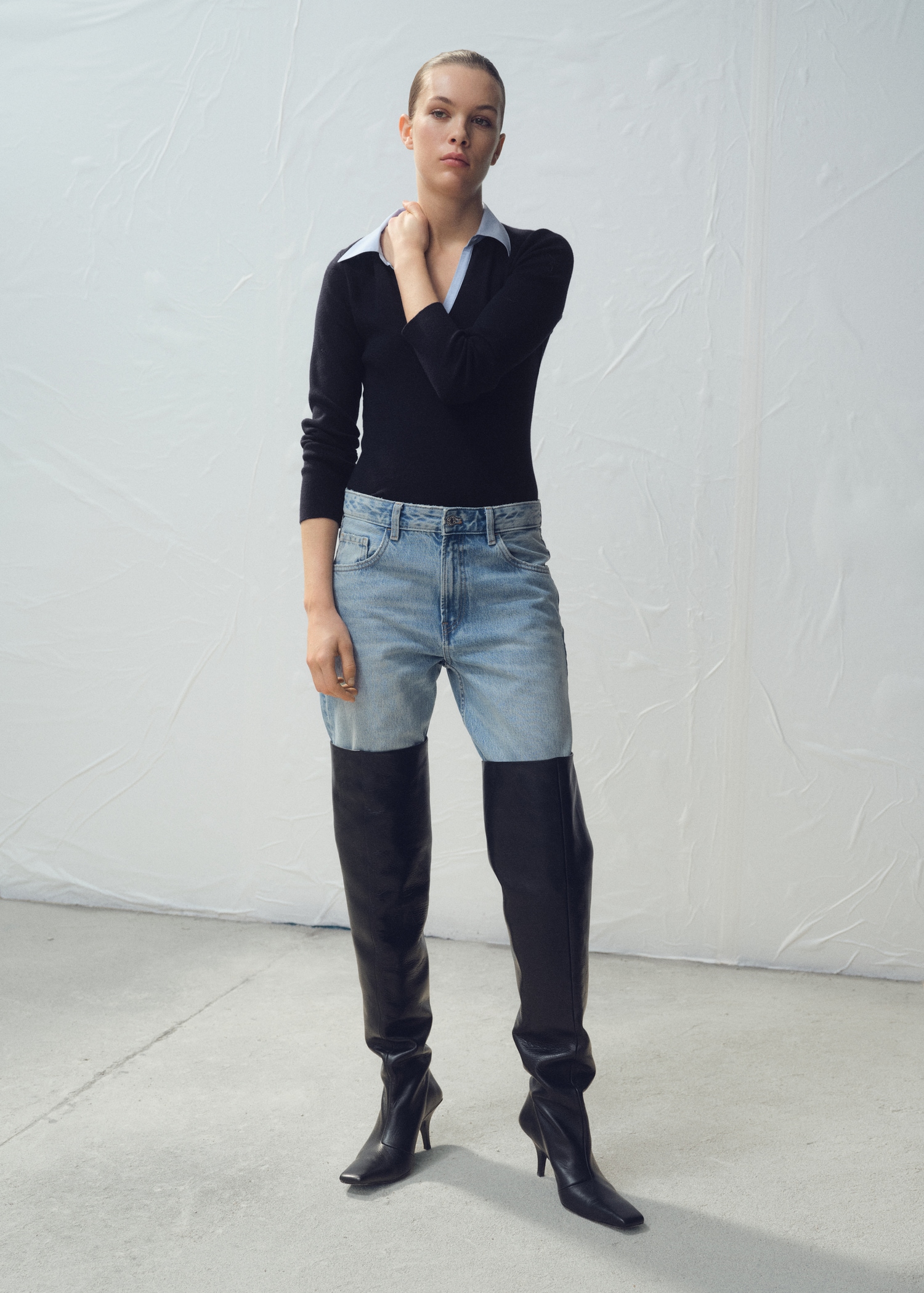 Combined shirt-collar sweater - General plane