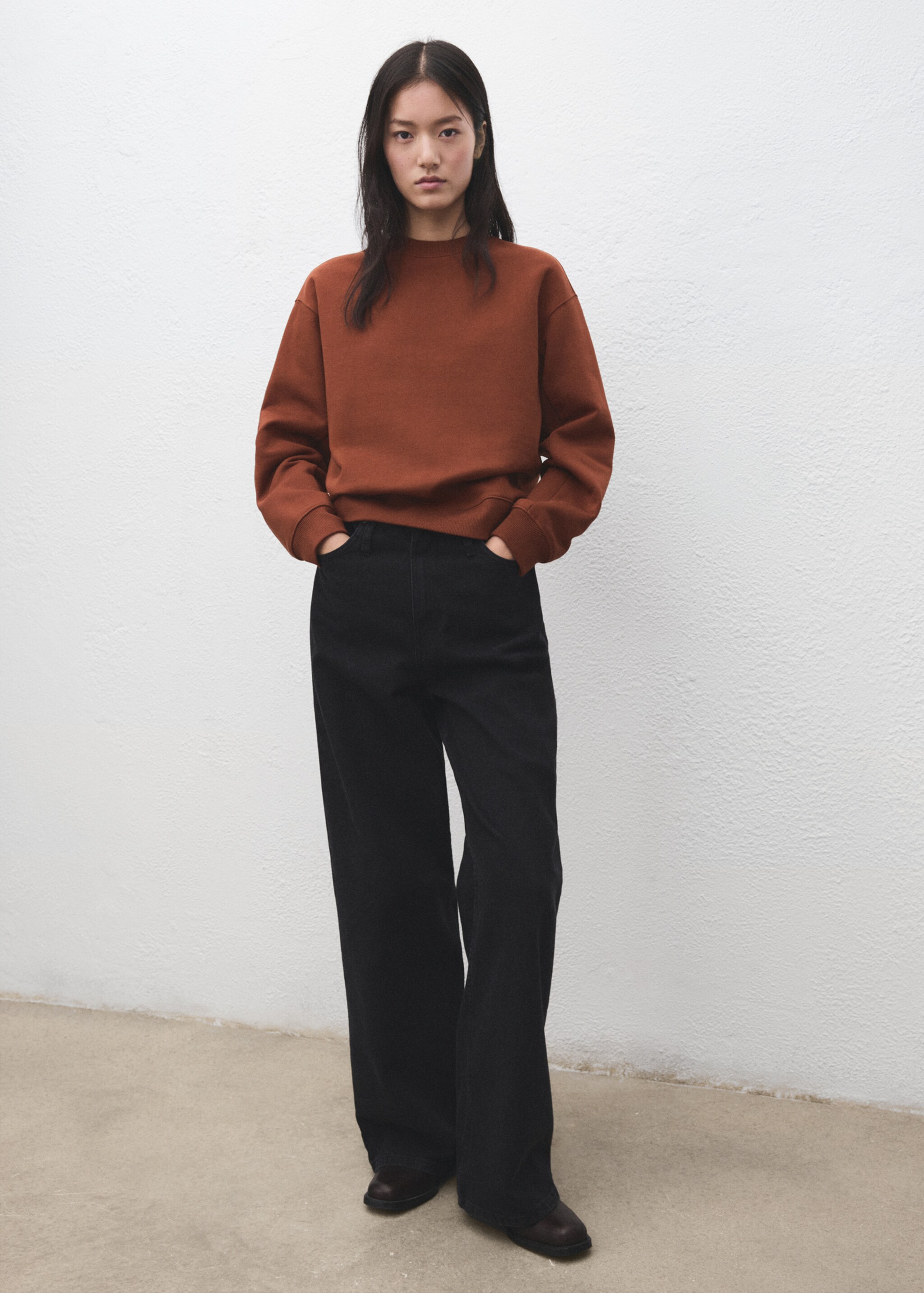 Plain cotton sweatshirt - General plane, Russet. Ref: 27051338-00.