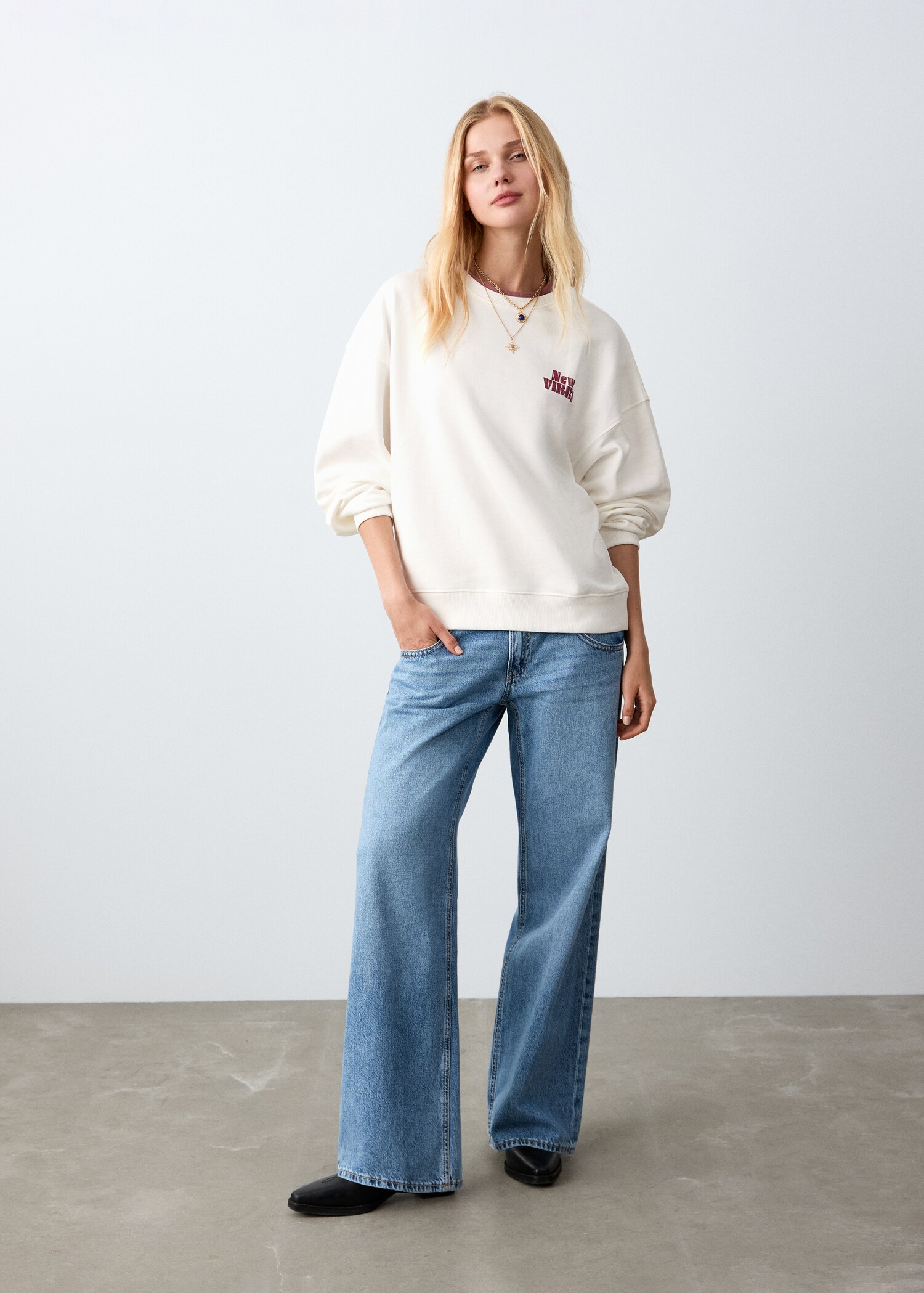 Printed cotton sweatshirt - General plane