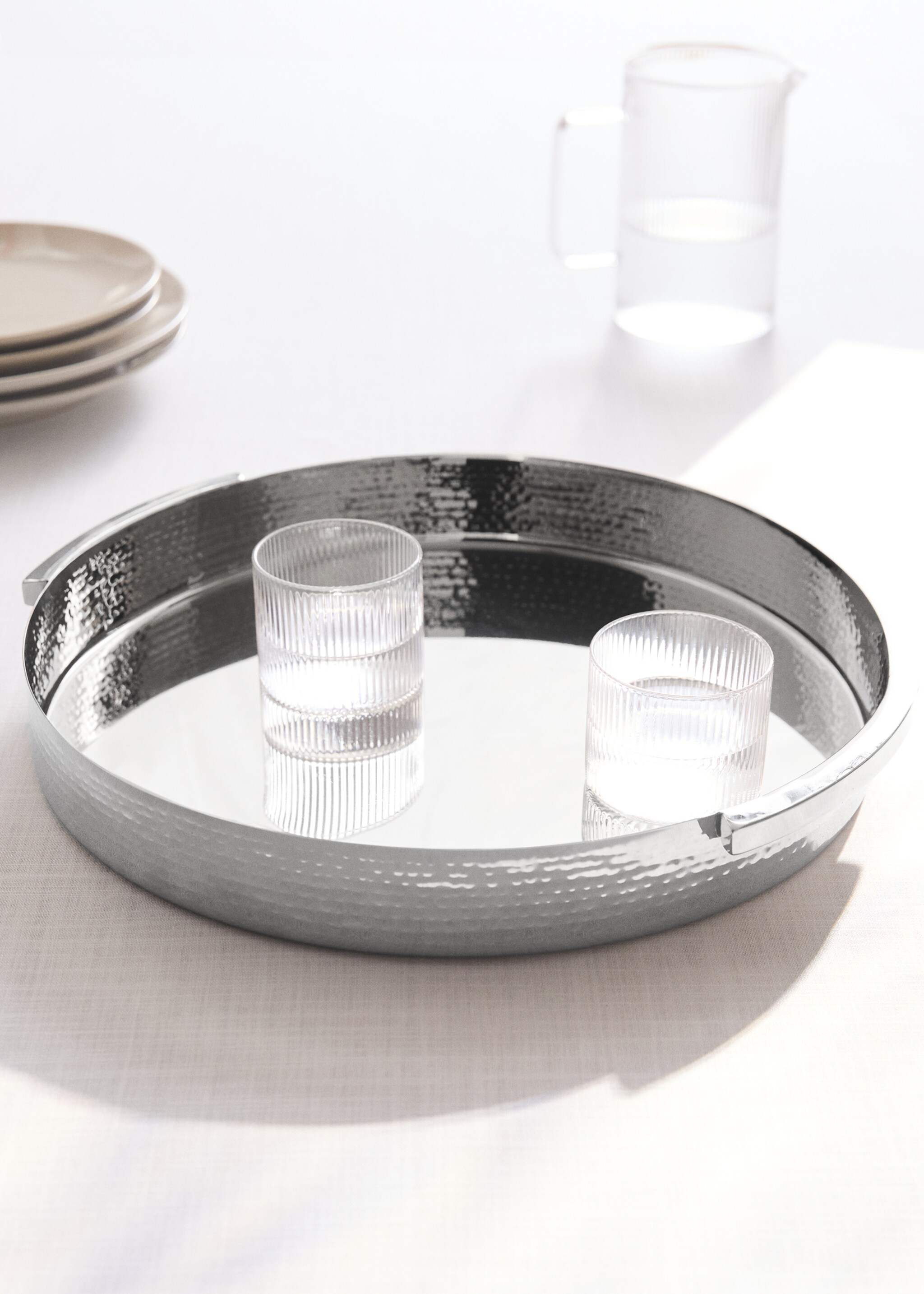 Decorative metal tray - General plane, Silver. Ref: 27052905-00.