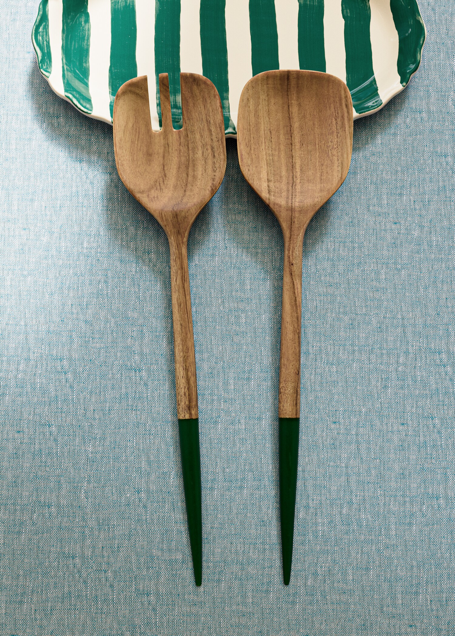 Acacia wood serving cutlery set - General plane