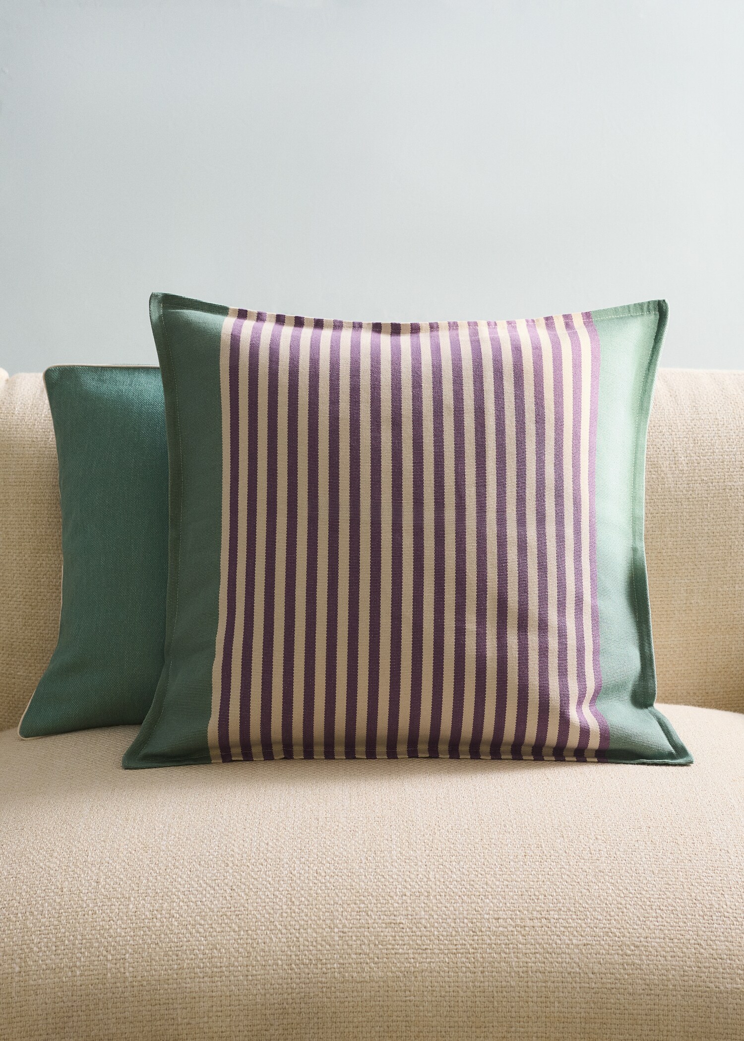Cotton stripe cushion cover 50x50cm - General plane