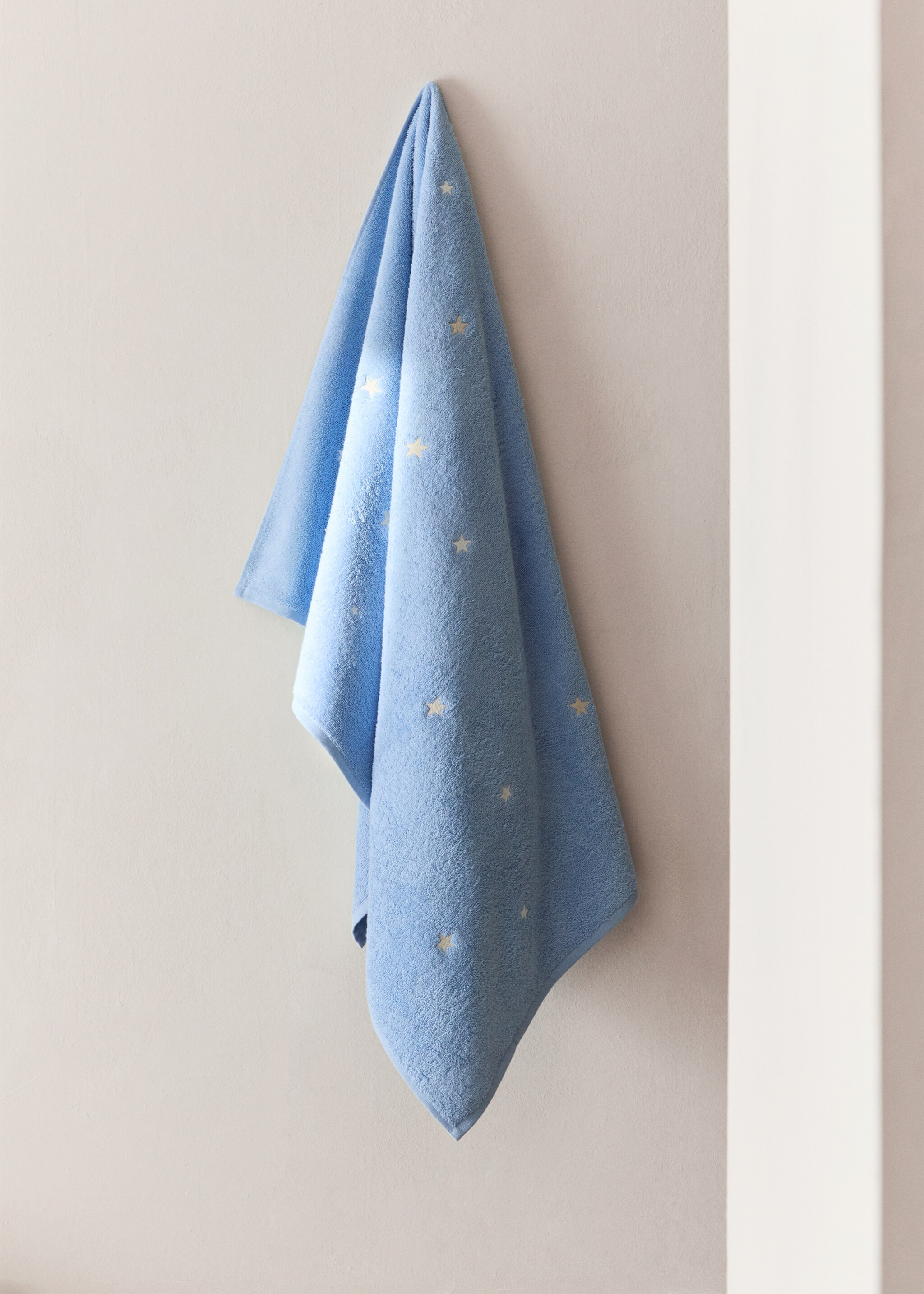 Children's bath towel with glow-in-the-dark stars - General plane, Blue. Ref: 27052933-00.