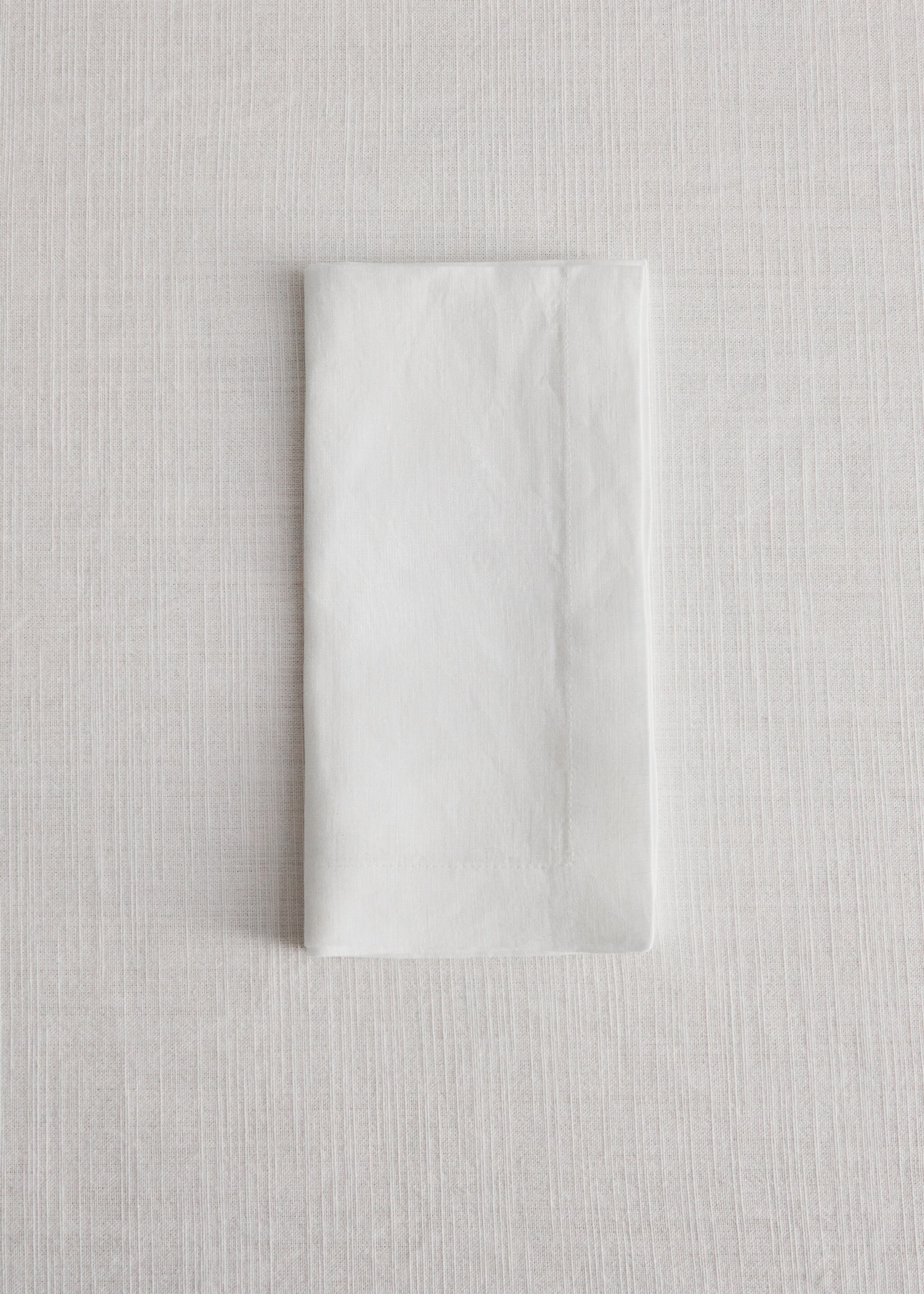 100% Leinen-Servietten - Allgemeine Ansicht, Weiß. Ref: 27053286-00.