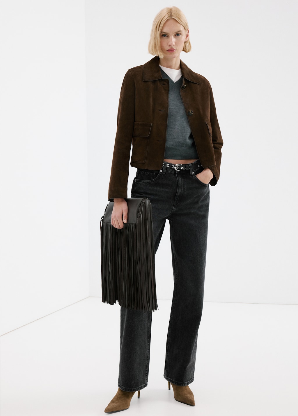 Mango Straight low-waist jeans