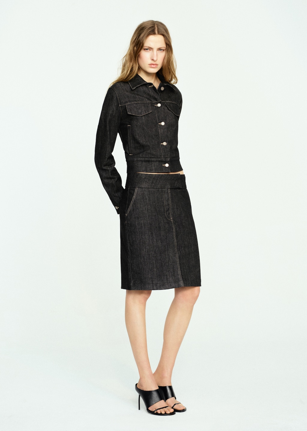 Denim midi-skirt - image 2