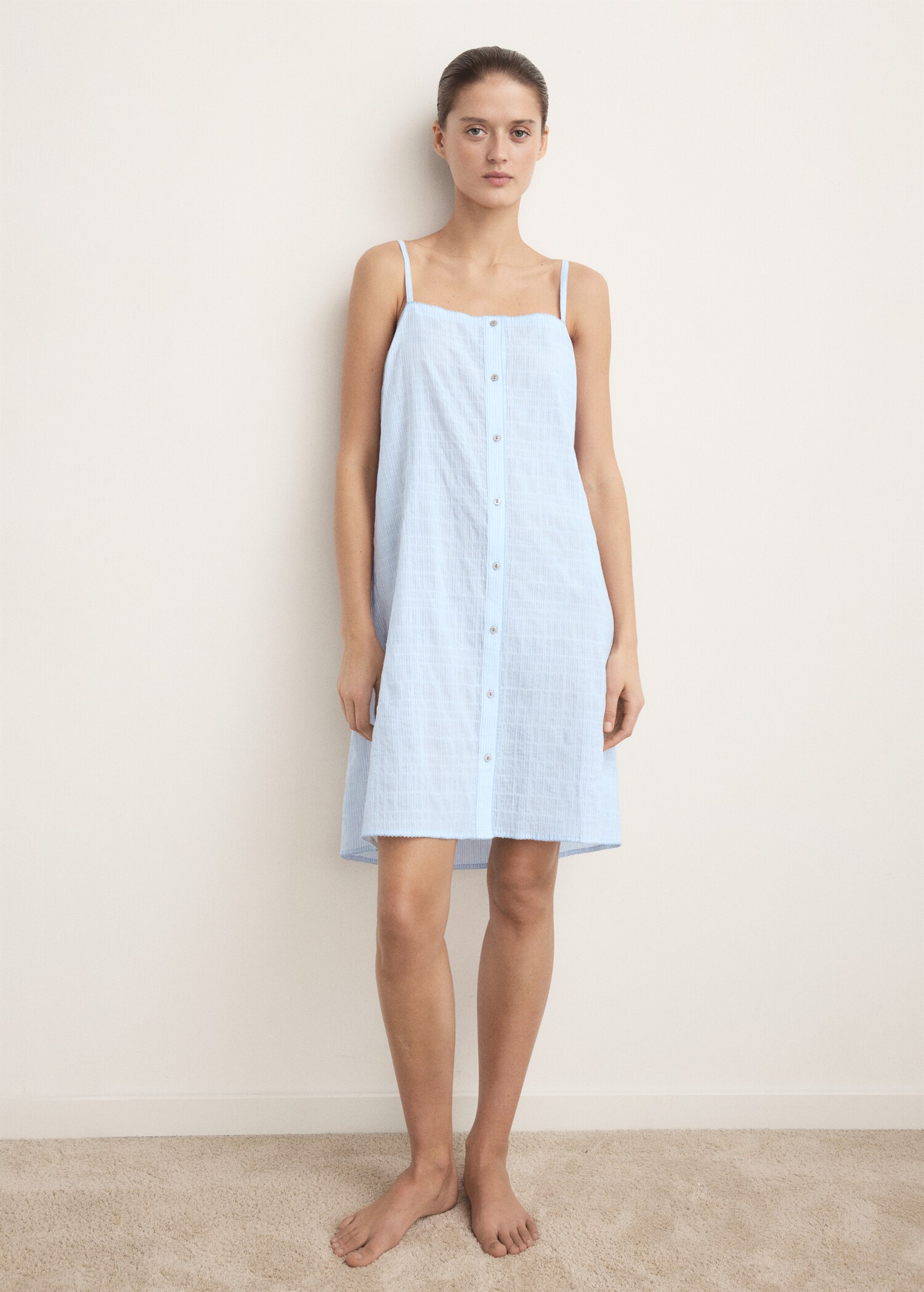 Chemise de nuit coton à bretelles - Plan général